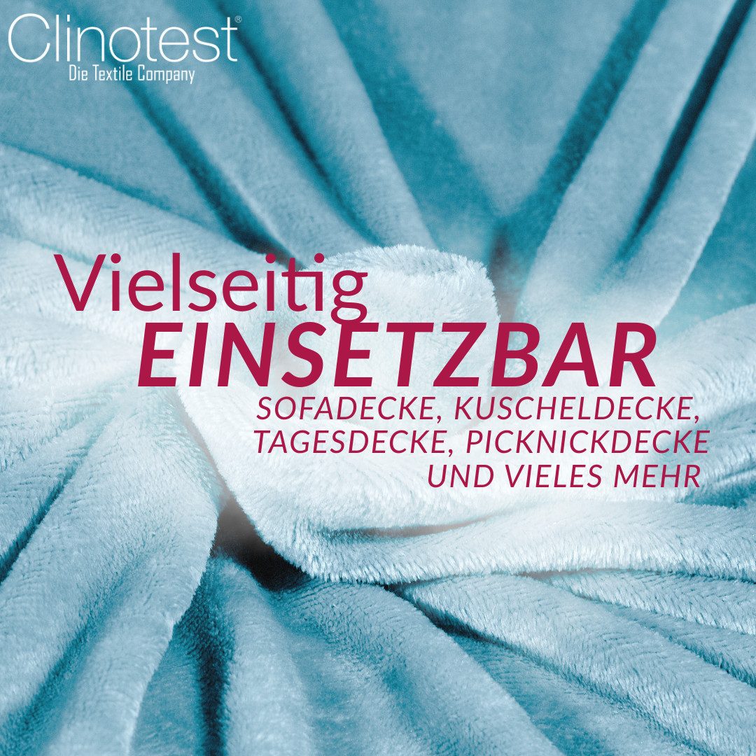 Wohndecke Kuscheldecke aus 100% Polyester, 150x220 cm, Clinotest, Kochfest ohne Einlaufen oder Fusseln, auch als Sofadecke & Tagesdecke – Bild 2 von 5