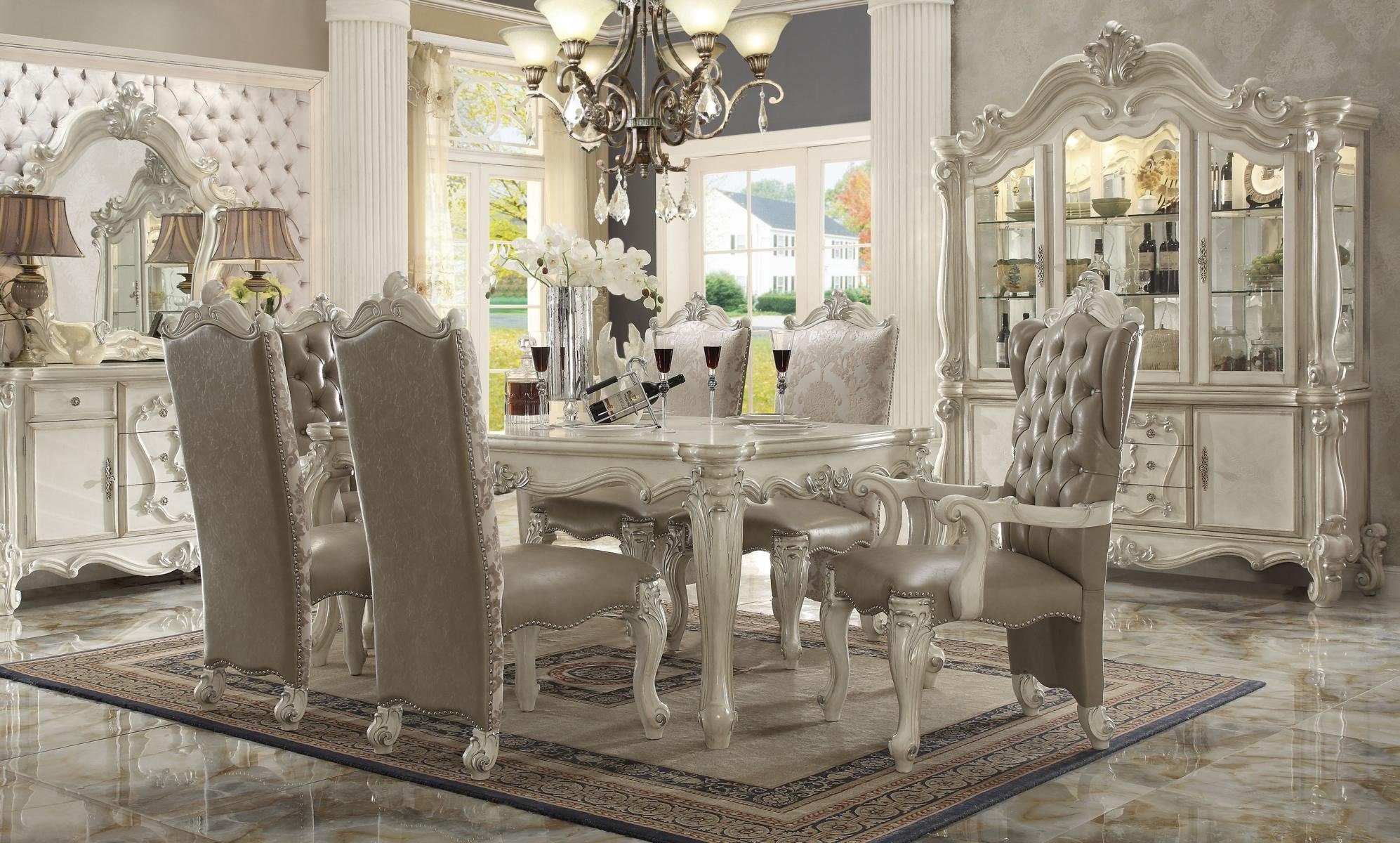 JVmoebel Essgruppe Elegantes Barock Esszimmer Set aus Holz mit stilvollen Stühlen, (7-tlg), Made in Europa
