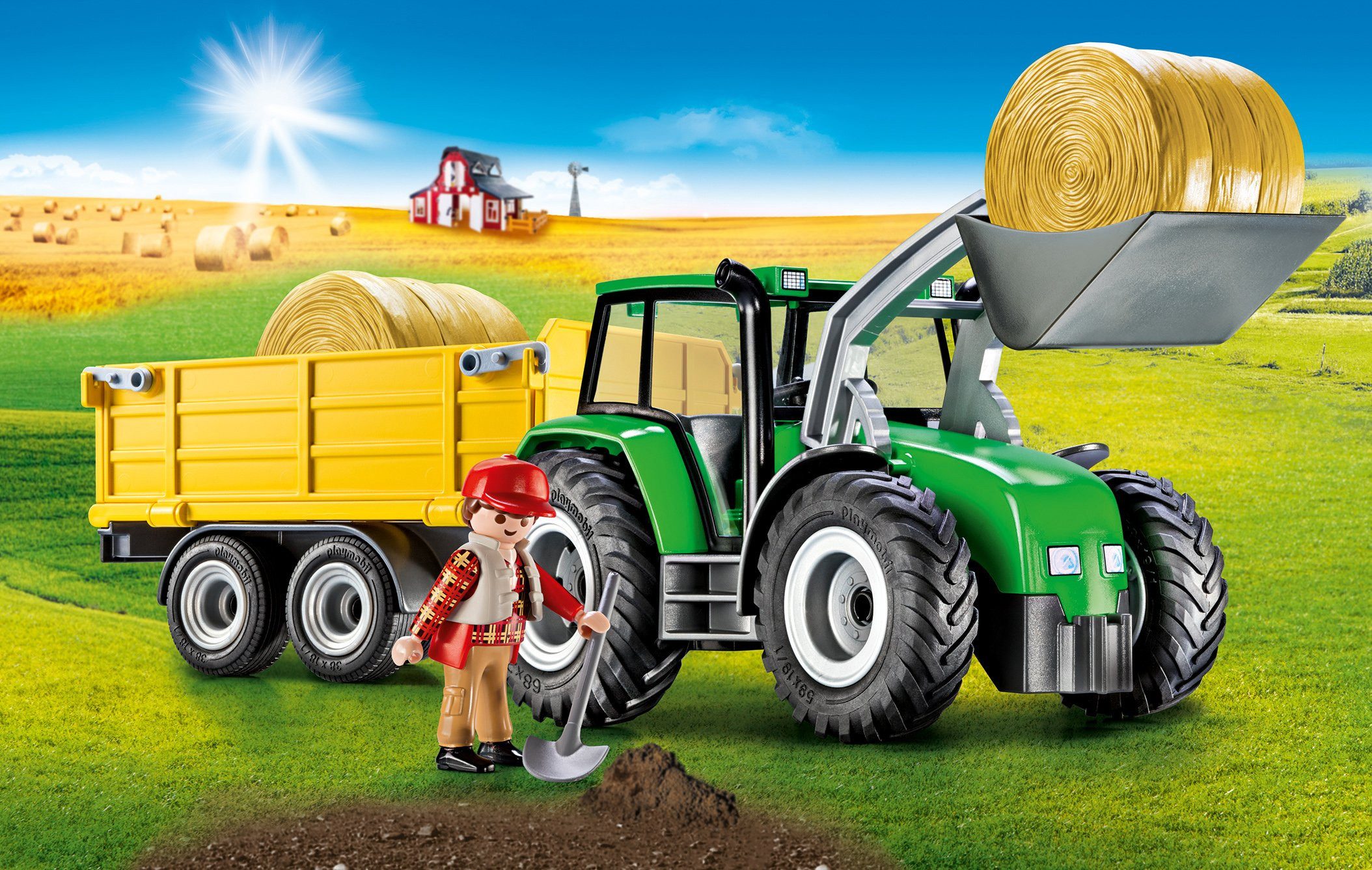 Playmobil® Spielwelt Country Traktor mit Anhänger 9317, PLAYMOBIL Country Spielset