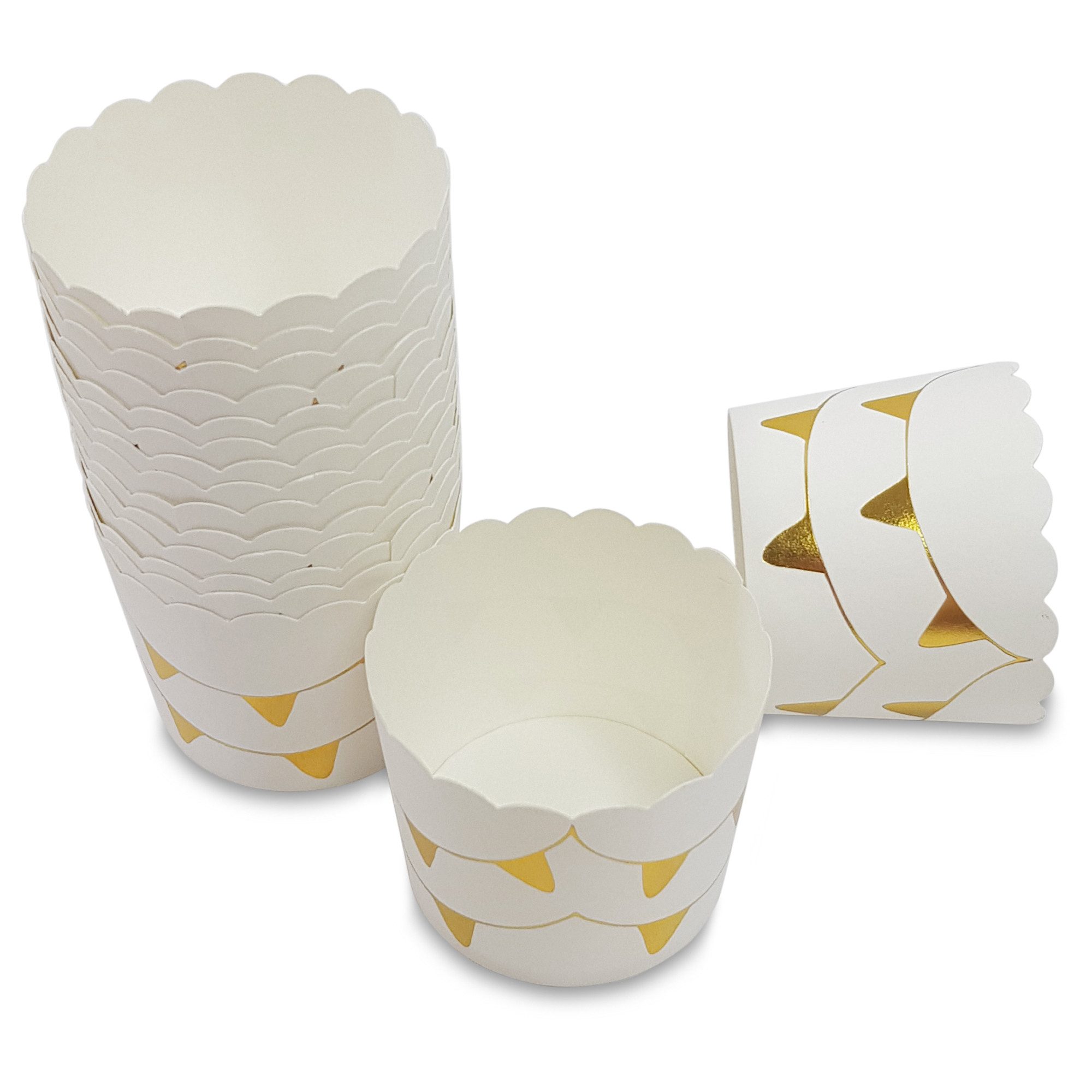 Frau WUNDERVoll Muffinform Muffin Backformen, groß Durchmesser 6,1 cm,Wimplekette gold, (25-tlg)