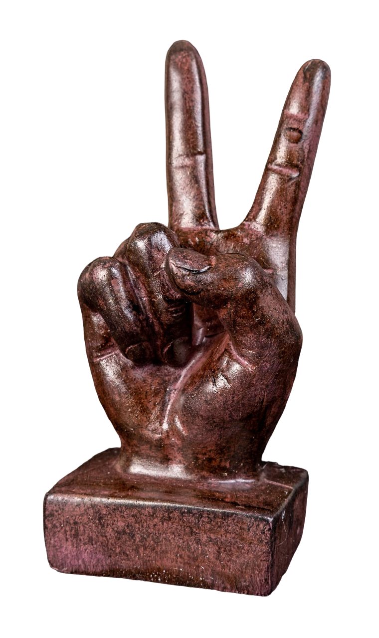 Dekofigur IDYL Moderne Skulptur Figur Resin "Hand Victory"