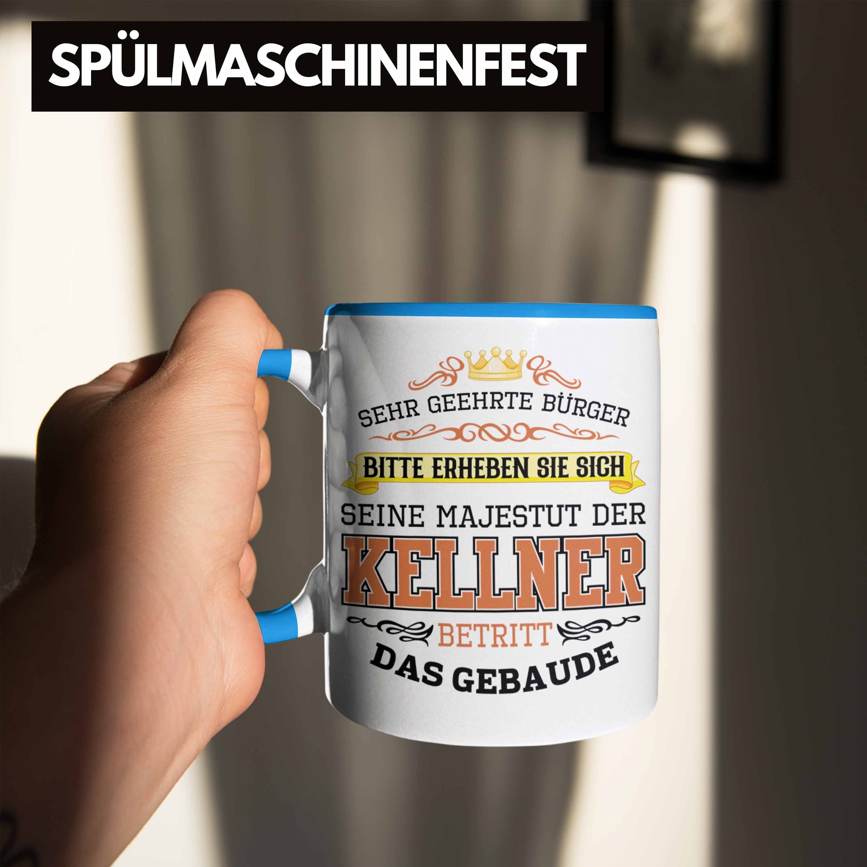 Tasse Blau Kellner für Kellner Geschenk Geschenkidee Gastro Trendation Geschenke Tasse Trendation -