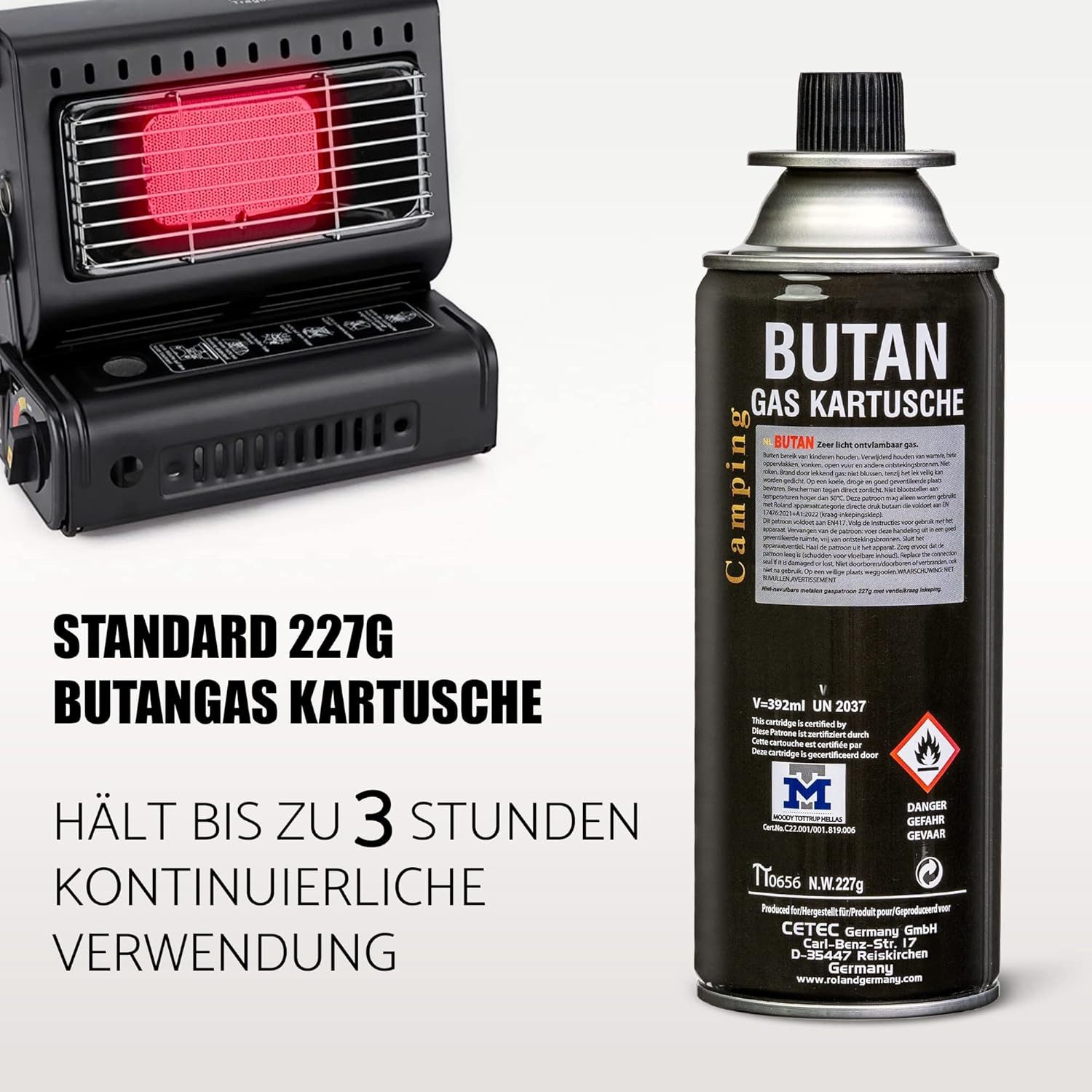Greenpoint Gaskartusche Butan Gaskartusche 227g MSF-1a – Camping Gas für Kocher & Brenner, Zubehör für Campingkocher, Gaskocher, Brenner, Heizgeräte, Lötbrenner – Bild 3 von 5