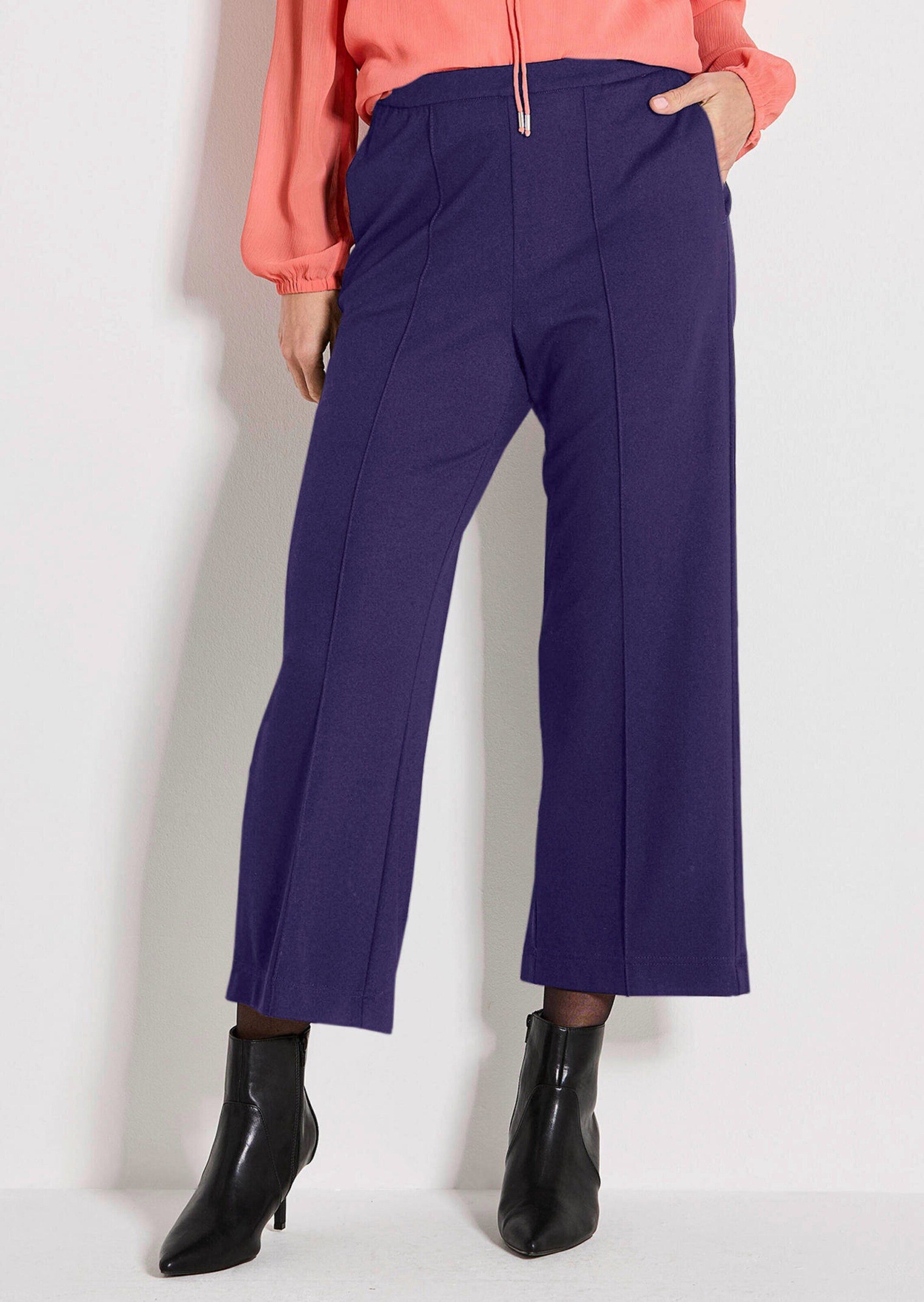 GOLDNER 7/8-Caprijeans Verkürzte Jersey-Hose VERA mit Biesen 7/8-Viskose-Culotte mit elastischem Bund und Taschen