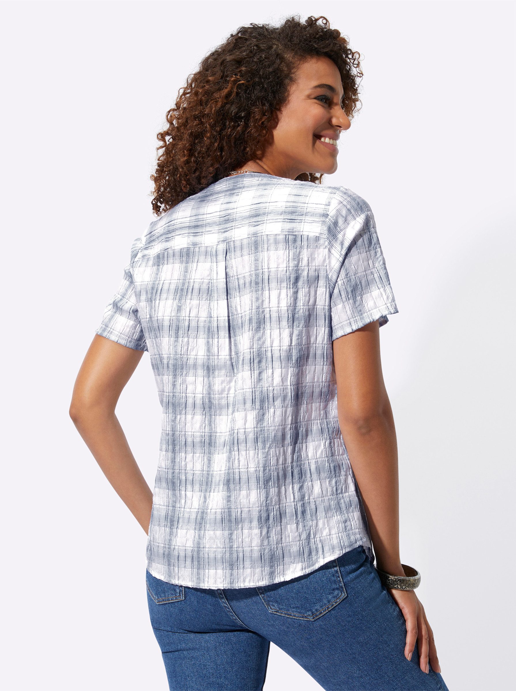 Witt Klassische Bluse Karo-Bluse Kurzarm günstig online kaufen