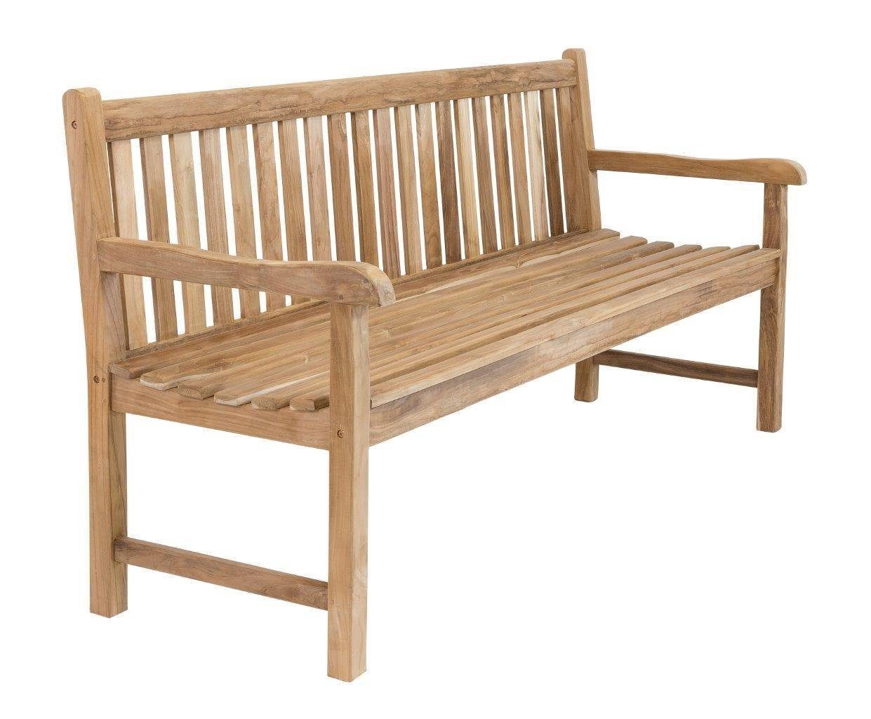 LEX Gartenbank Stabile Bank Gartenbank Picadelly 150 cm in Premium Teak mit Armlehne