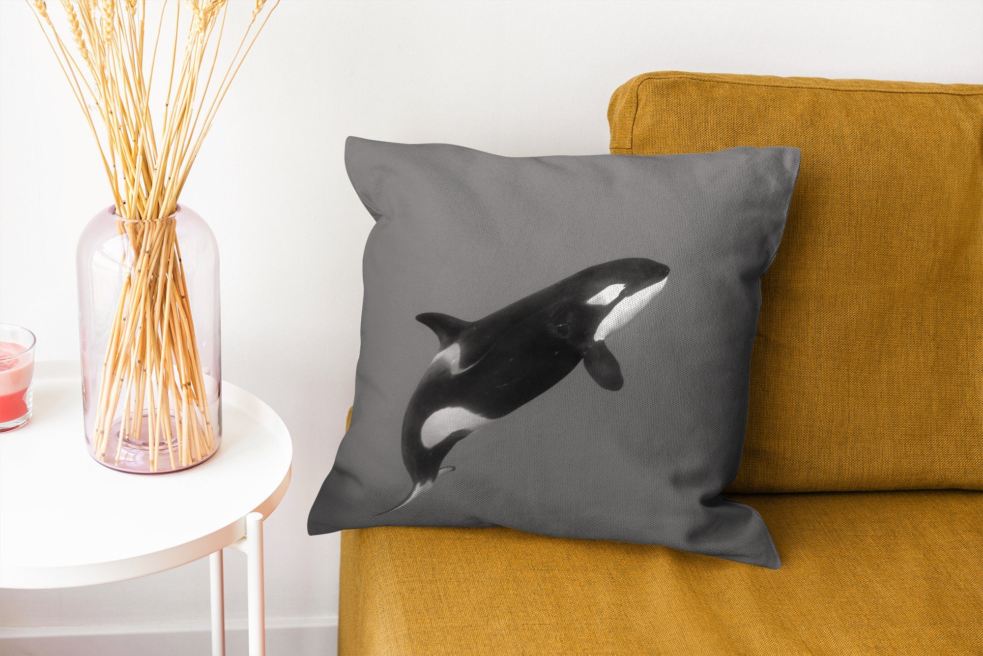 für Deko, Wasser mit Dekokissen Zierkissen Sofakissen Schlafzimmer, Füllung Wohzimmer, - - MuchoWow Orca Tiere,