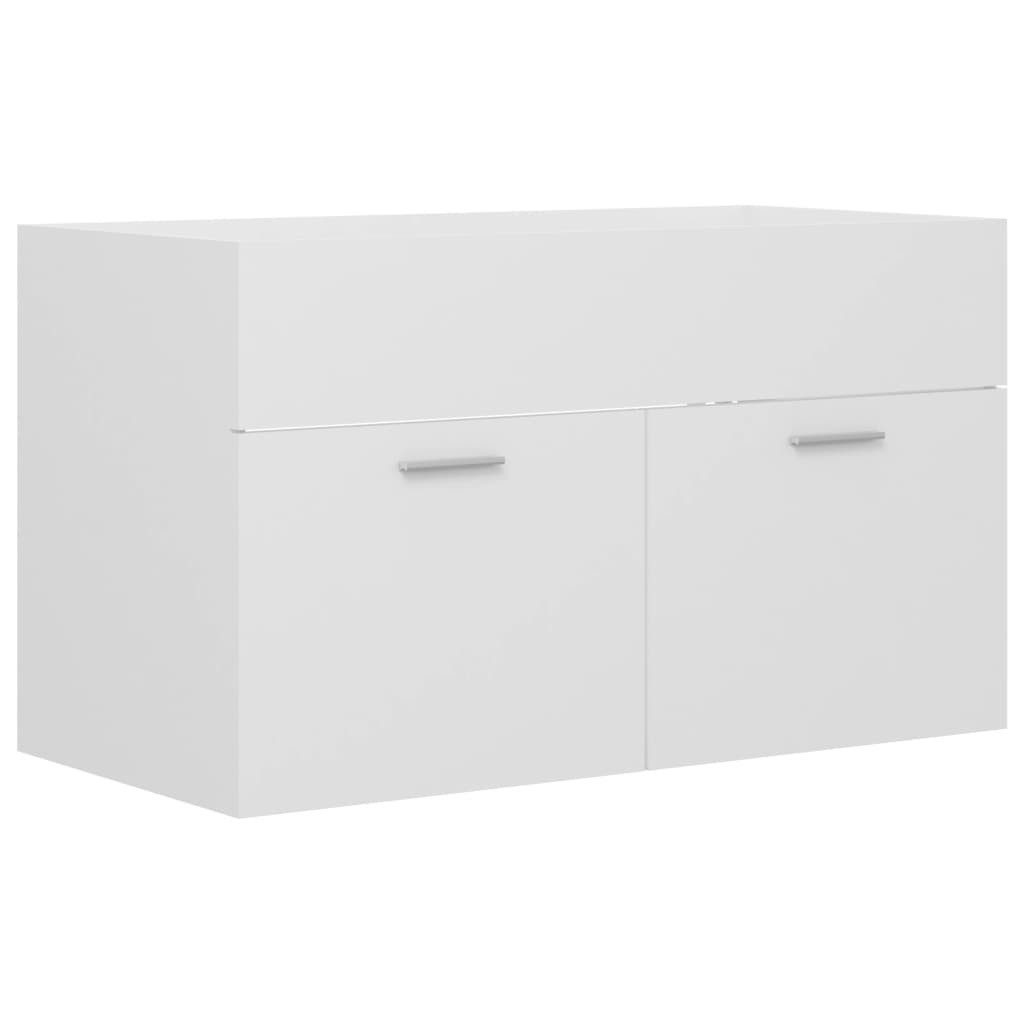 vidaXL Waschtisch Waschbeckenunterschrank Waschtischschrank Unterschrank Weiß 80x38,5x46