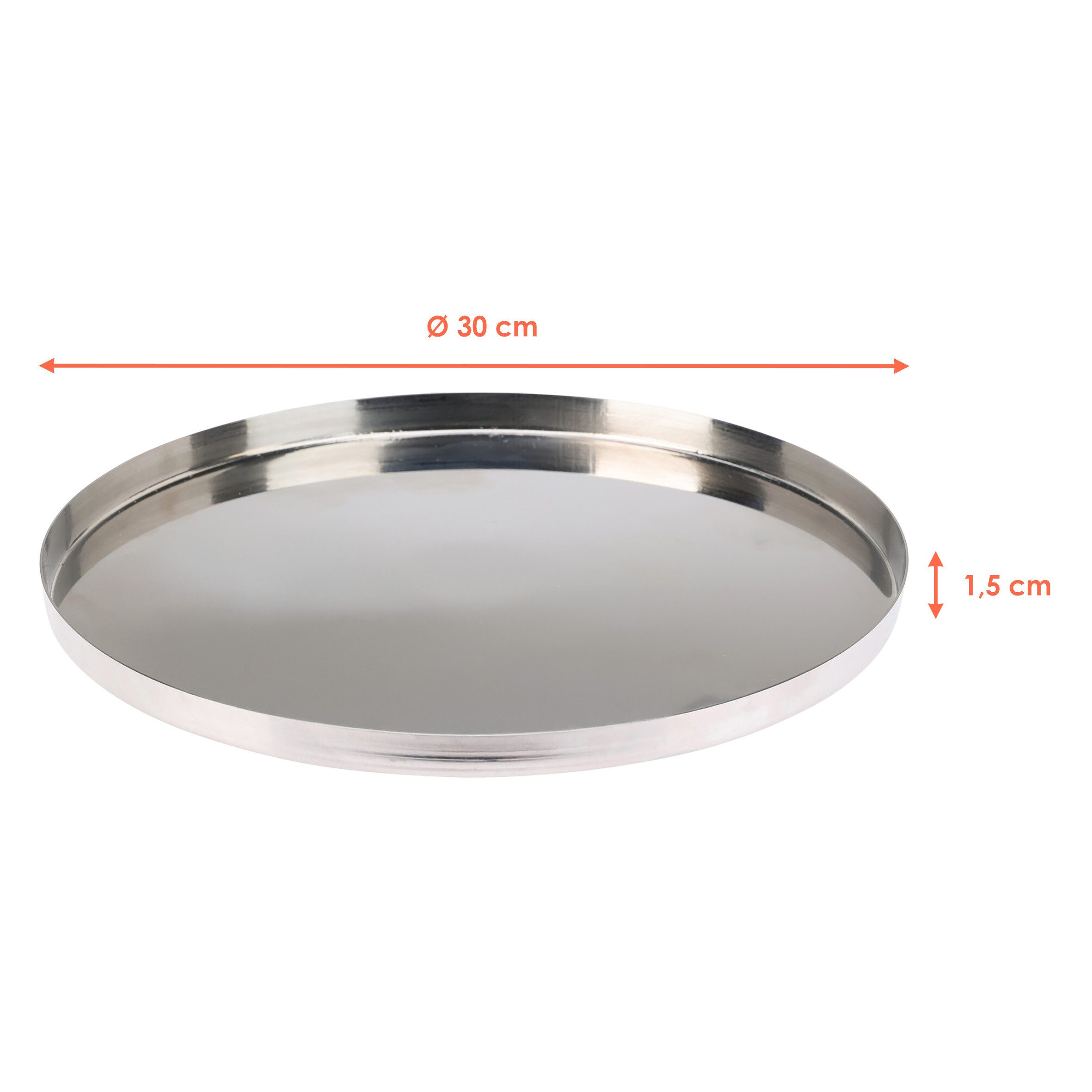 Spetebo Tablett Metall Kerzentablett mit Rand - 30 cm, Metall, (Anzahl, 1-tlg., Stück), Leicht zu reinigen