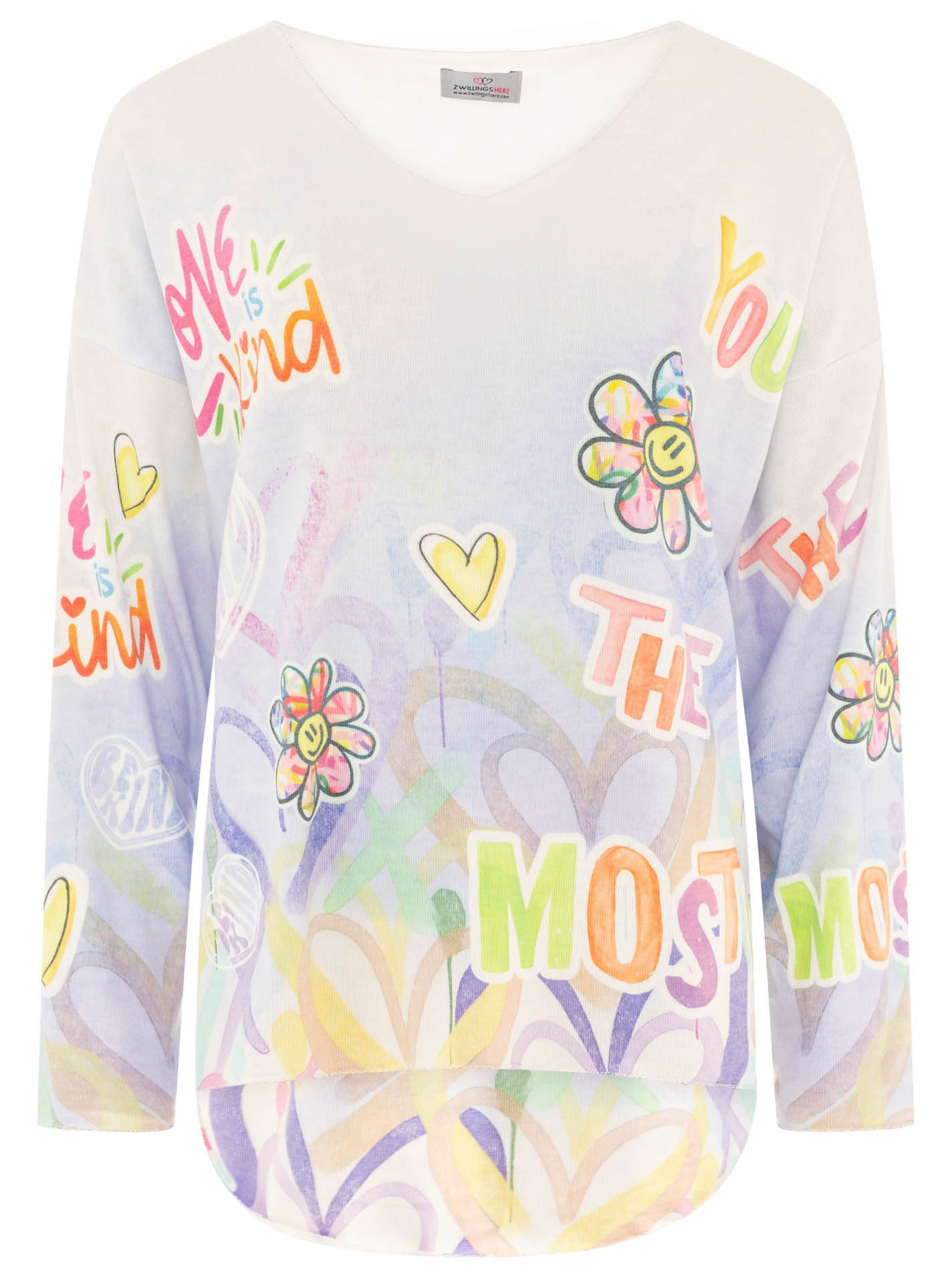 Zwillingsherz Sweatshirt Langarmshirt "Crazy Flower / Love is kind"
