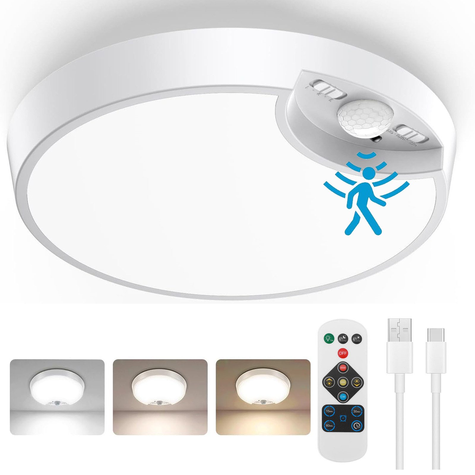 BlingBin LED Deckenleuchte Akku mit Bewegungsmelder, günstig online kaufen