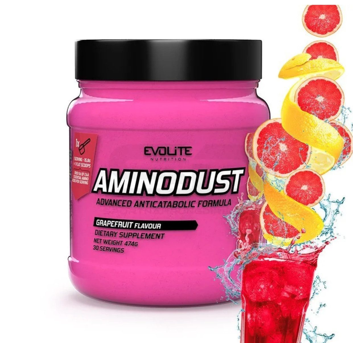 Evolite Nutrition EVOLITE® AMINODUST Vitamine Aminosäuren 474g Pulver EAA Pulver, 1 er Einzelpackung à 1 St., 474 g, EAA und BCAA, Vitamine enthalten. In Pulveform