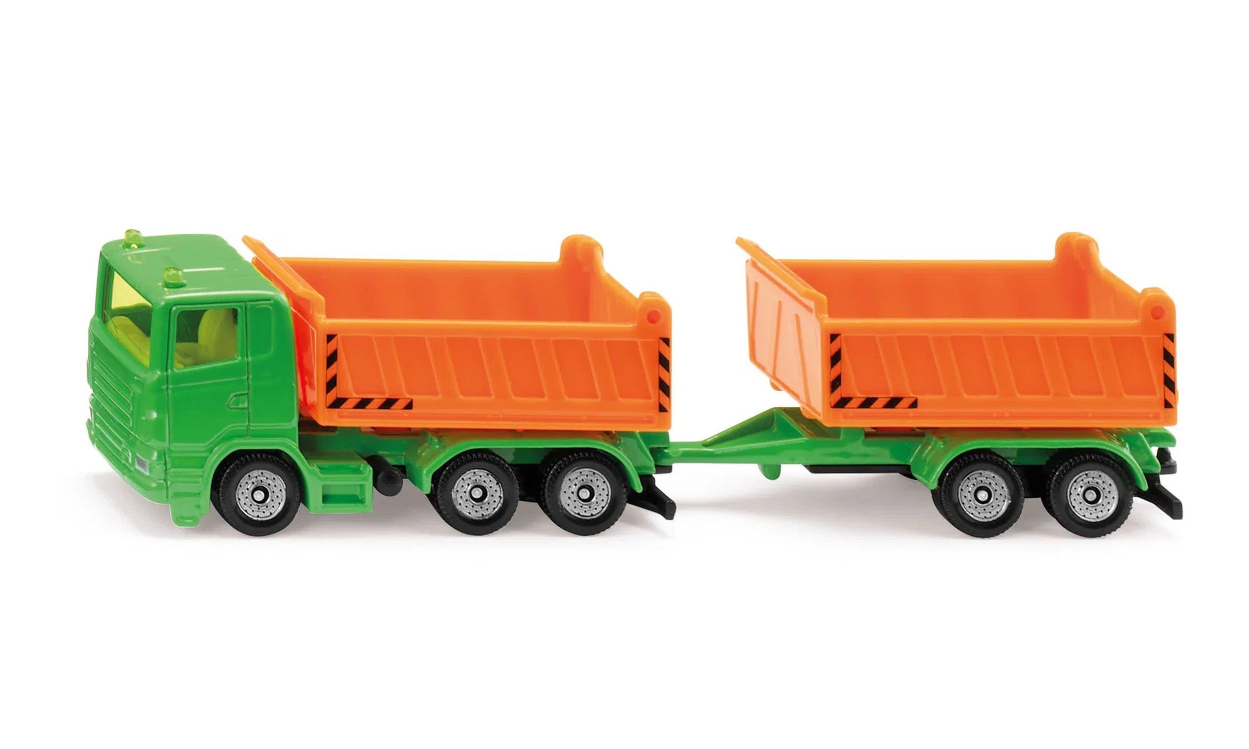 Siku Spielzeug-Auto LKW mit Kippmulde und Kippanhänger für Baustellenspiele, Kippbare Mulden, An-/Abkuppeln, klappbare Muldenklappen