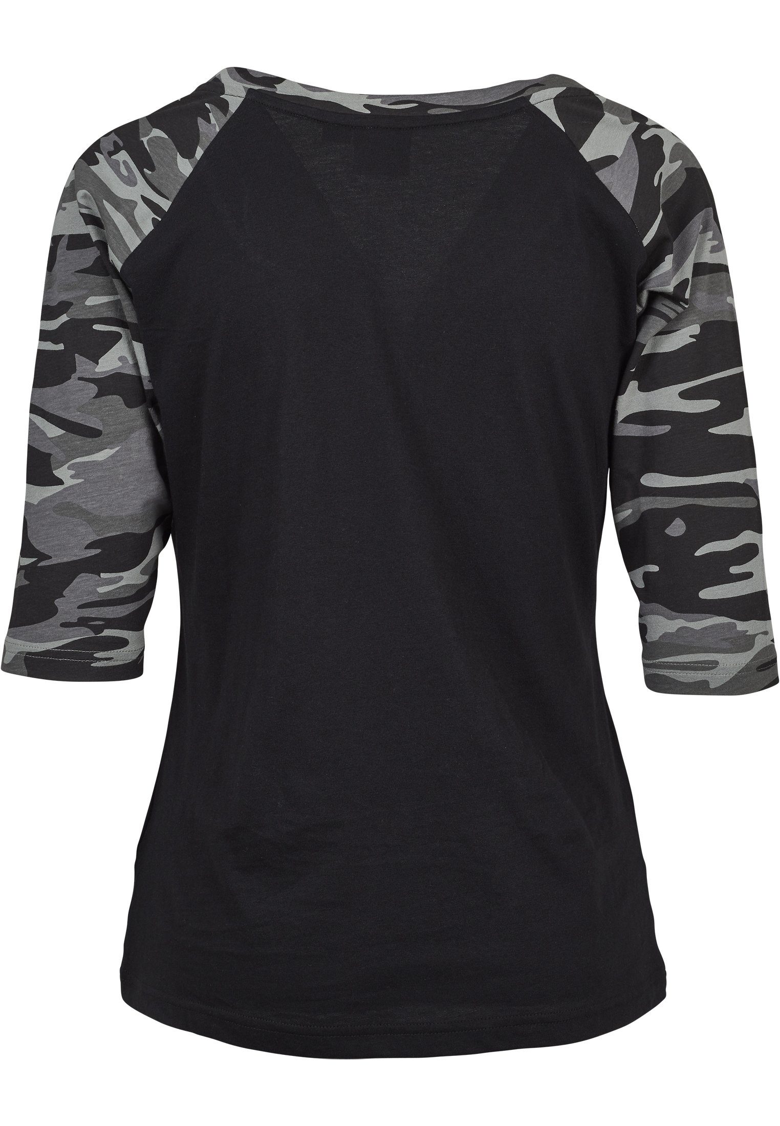 Raglan Contrast black/darkcamo (1-tlg) Tee 3/4 Kurzarmshirt Ladies URBAN Damen CLASSICS
