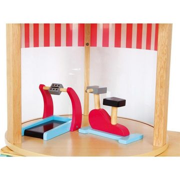LeNoSa Puppenhaus 3 Etagen Holz-Puppenhaus • Variabel • Spielwelt Deluxe für Kinder, • inkl. 22tlg. Mobiliar