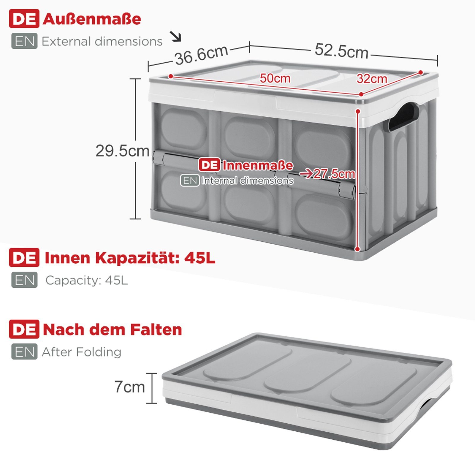 Yorbay Klappbox 2x Klappbox Transportbox Aufbewahrungsbox günstig online kaufen