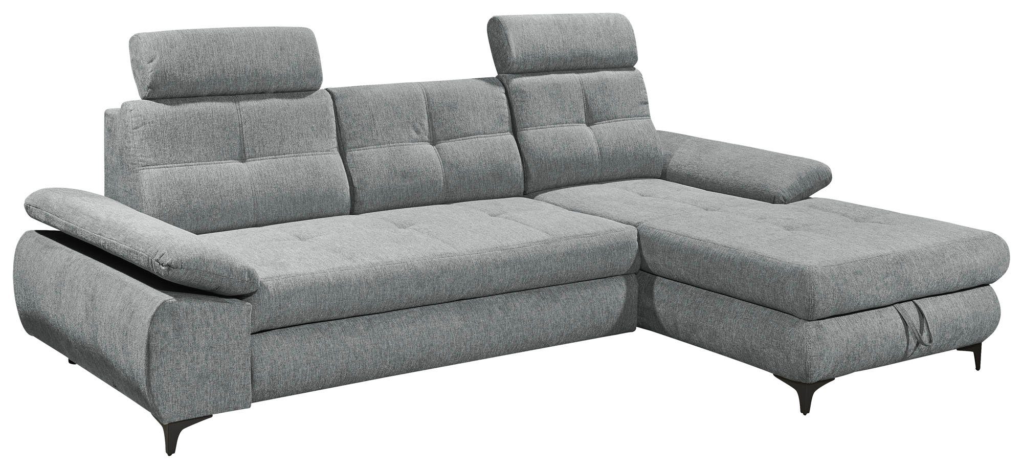 ED EXCITING DESIGN Ecksofa Altona L-Form, 2 Teile, mit Bettfunktion, Bettkasten, Armteilverstellung & Kopfstützen