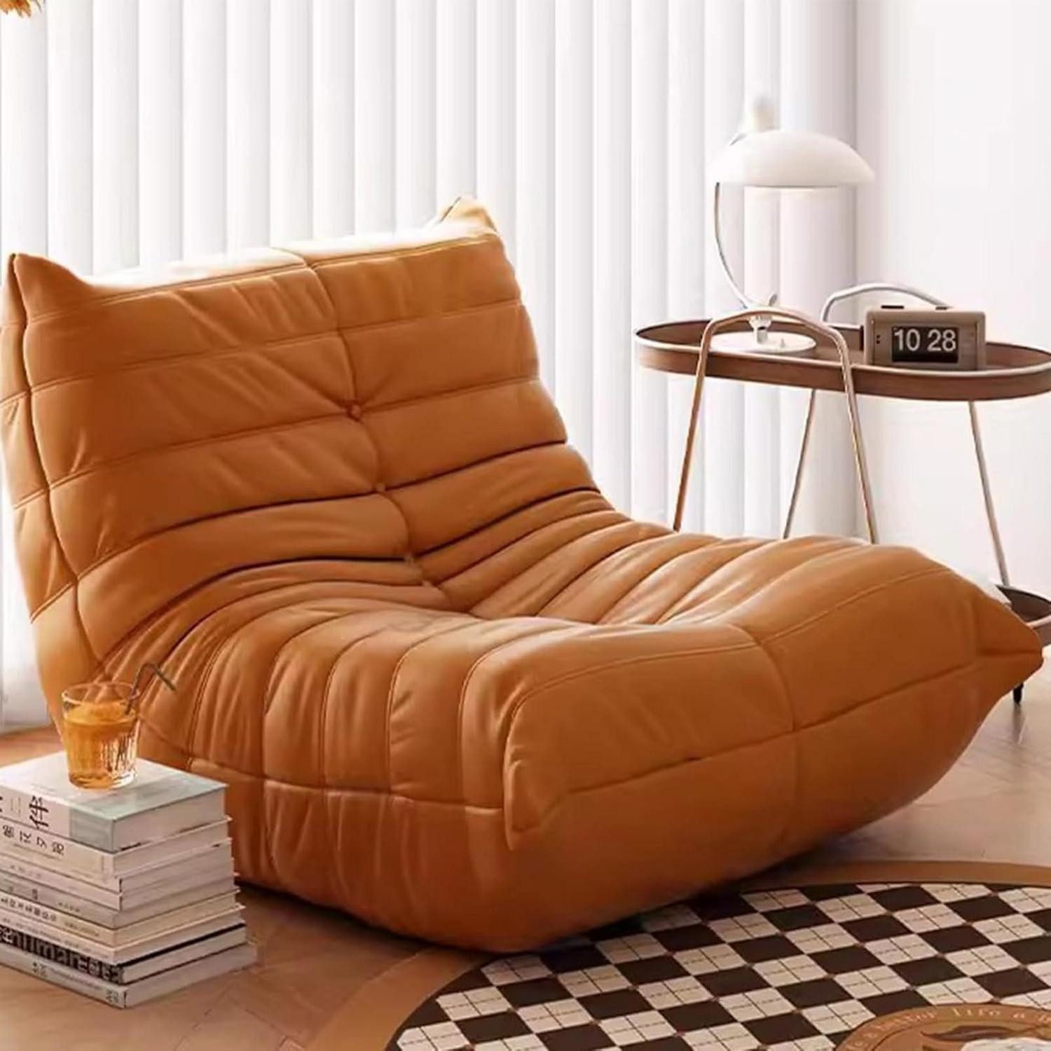 LuxusKollektion Loungesessel Kaminsessel Togo Loungesessel Bodensofa Schaumstoff Orange