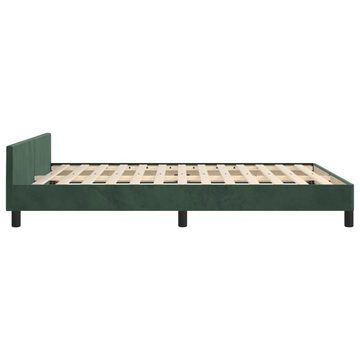 vidaXL Bettgestell Bettrahmen mit Kopfteil Dunkelgrün 140x190 cm Samt Bett Bettgestell