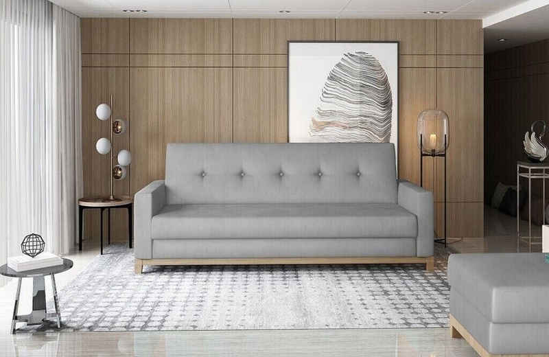 JVmoebel Sofa Moderne Wohnzimmer Sofa 3 Sitzer Sofas Grau Polster Garnitur Sofort, Made in Europa