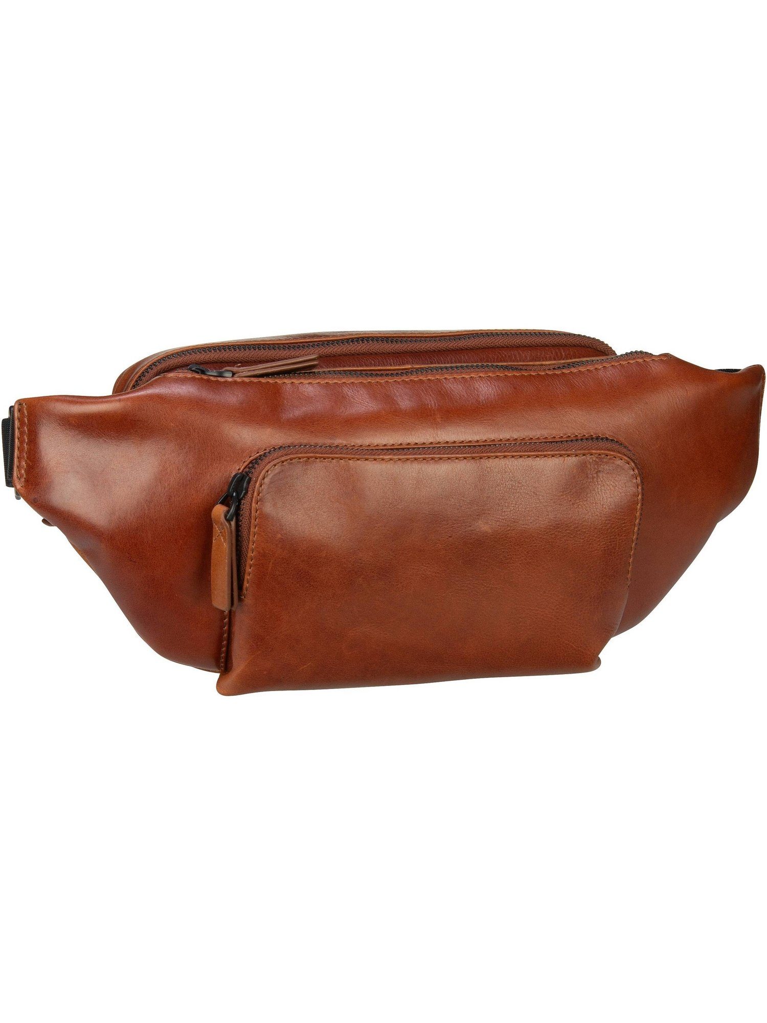 Leonhard Heyden Gürteltasche Leder, Glanzfinish sattem Vollrindleder mit Porto, hochwertigem Aus