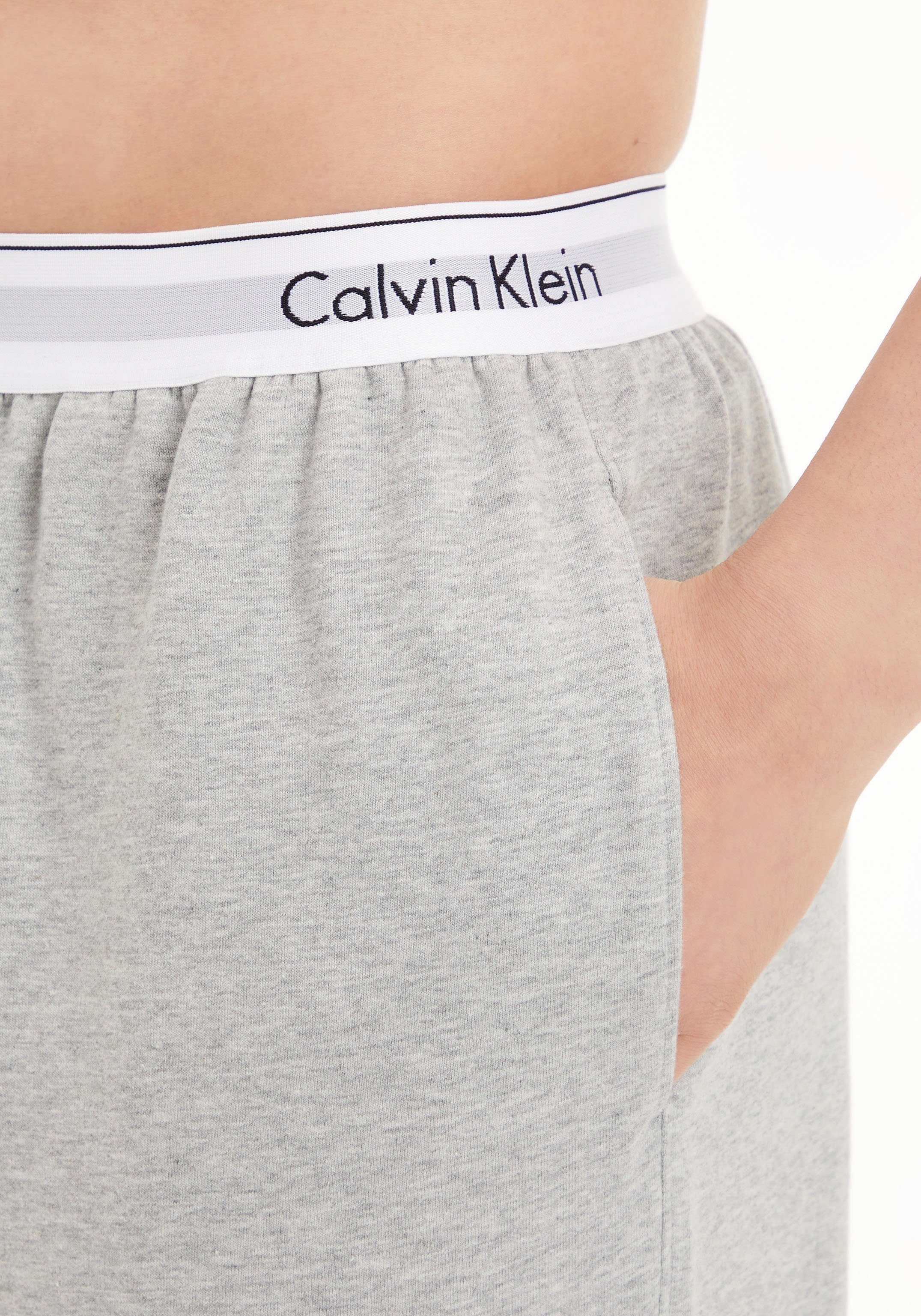 Wäschebund Klein Sweathose mit Klein grau Underwear - Calvin Calvin am Logoschriftzug meliert