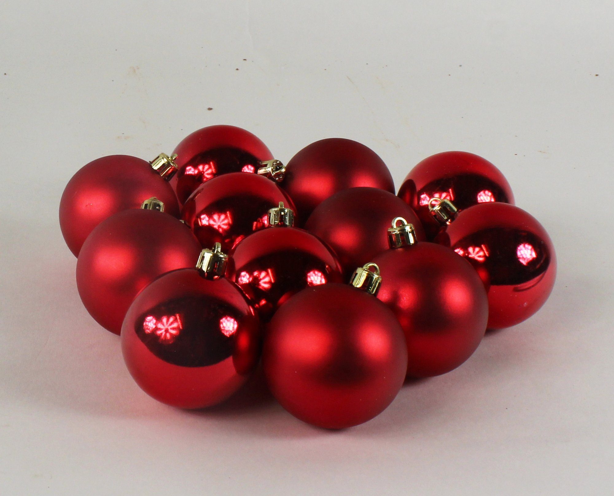 Lucht Weihnachtsbaumkugel Weihnachstkugeln 6 cm rot 30 Stück Kunststoff von Lucht