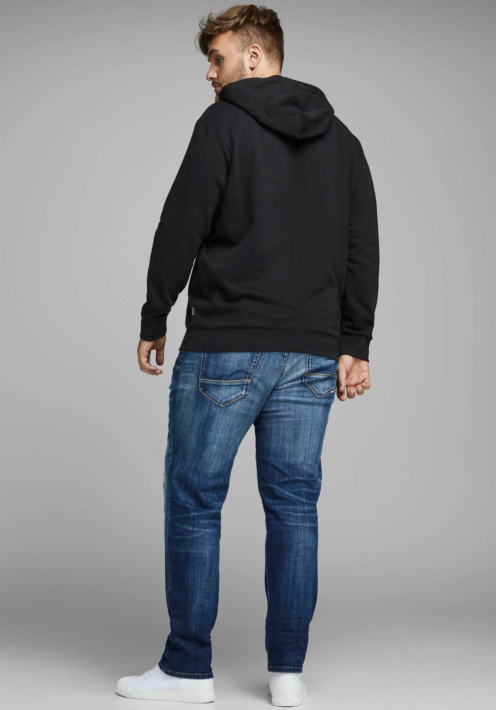 Jack & Jones CORP Kapuzensweatshirt Bis SWEAT Größe schwarz PlusSize 6XL HOOD LOGO