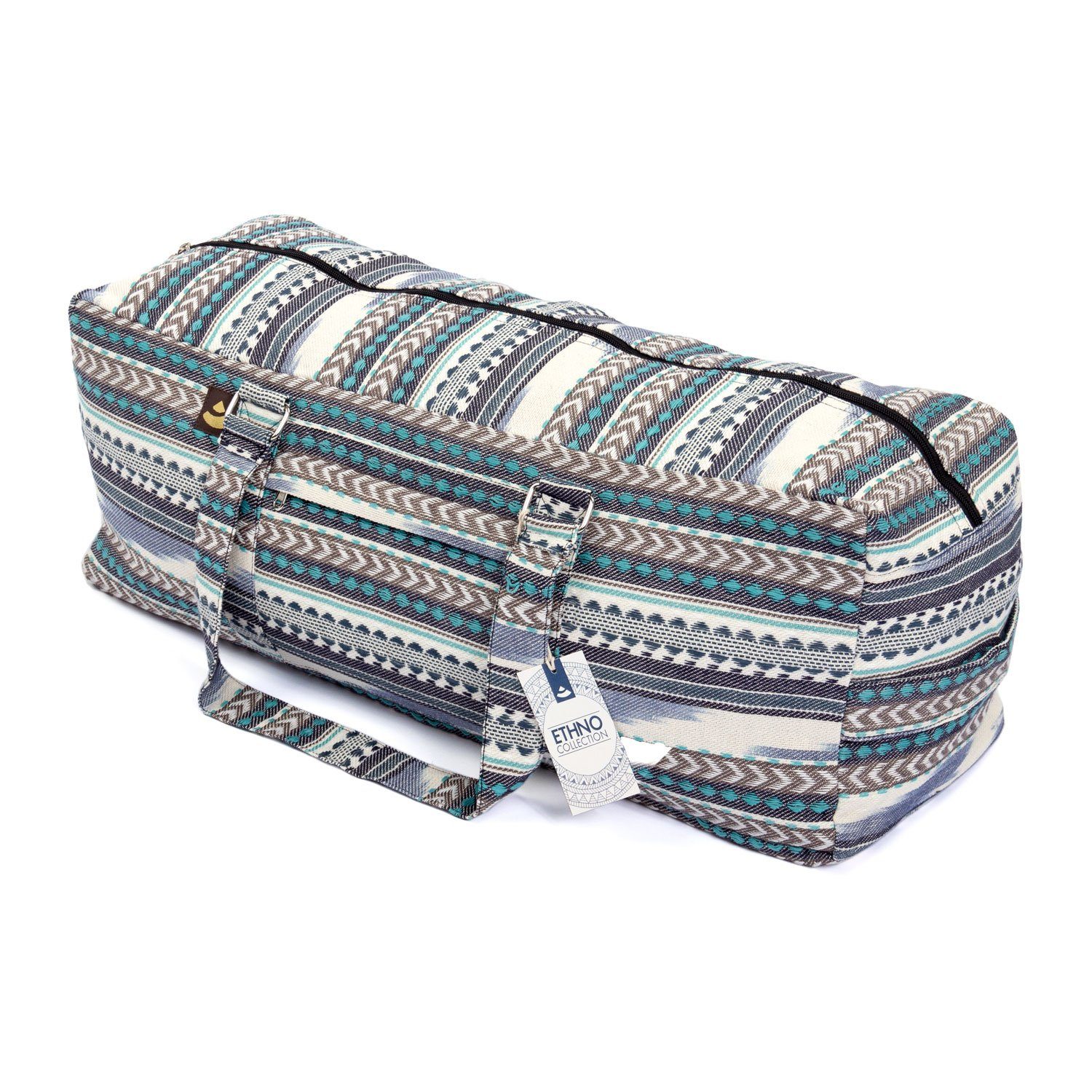 bodhi Yogatasche Yoga Kit Bag, ETHNO Collection, schwarz-weiß-blau gemustert