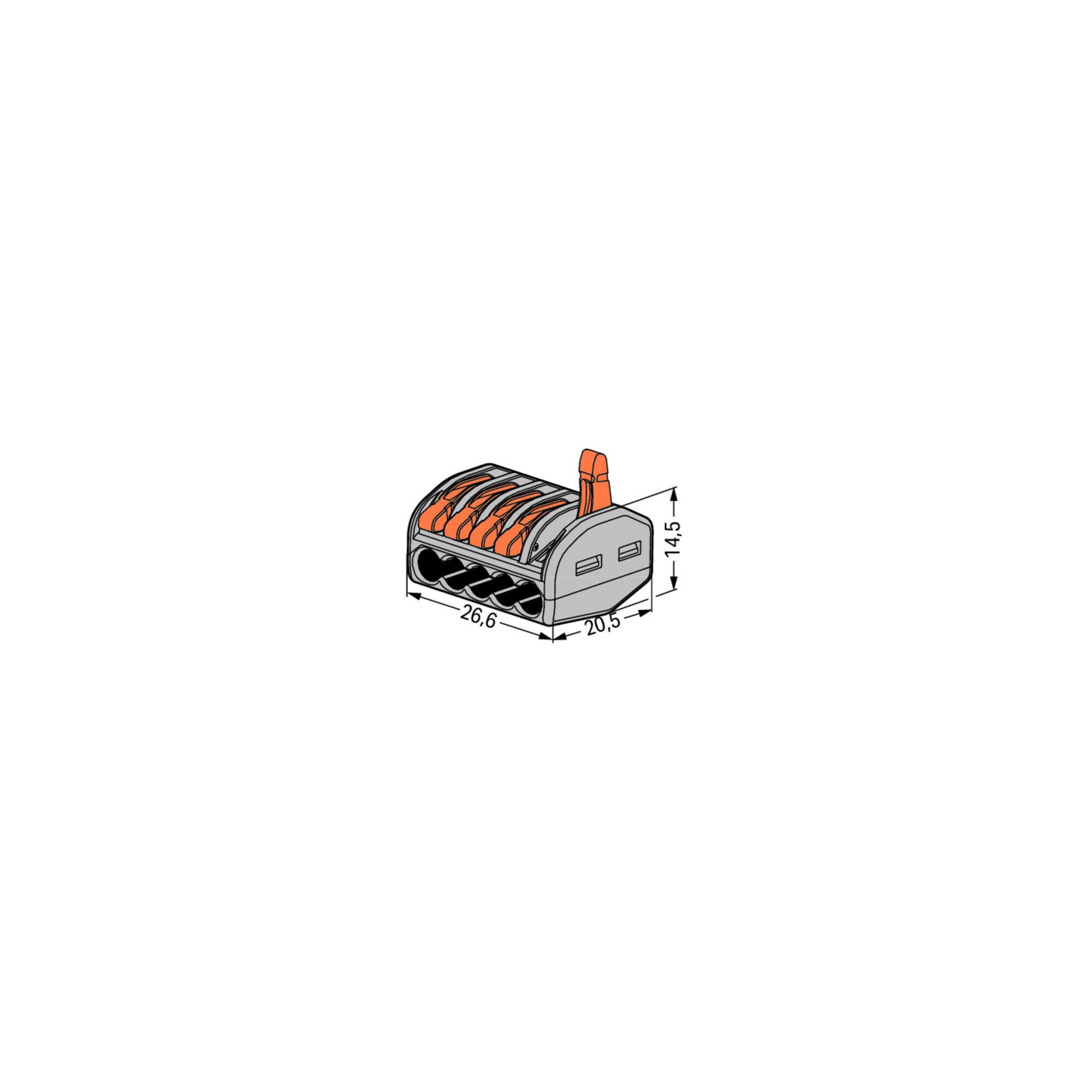WAGO Koax-Kabelverbinder WAGO GmbH& Co. KG Verbindungsklemme 5x0,8-4qmm gr 222-415 40 Stk