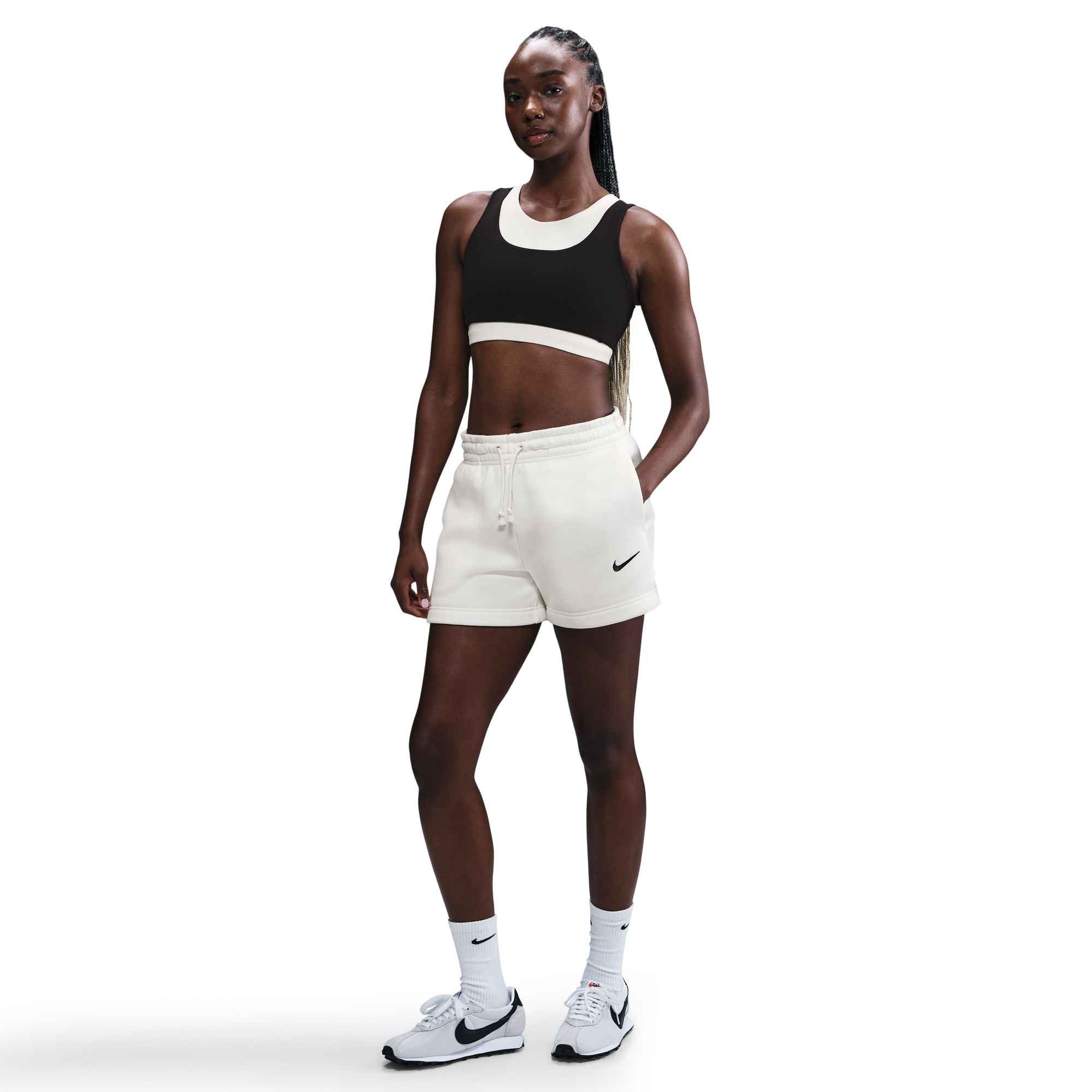Nike Sportswear Shorts W NSW PHNX FLC MR STD 4IN SHRT aus weichem Fleece, mit Kordelverschluss, auch in großen Größen
