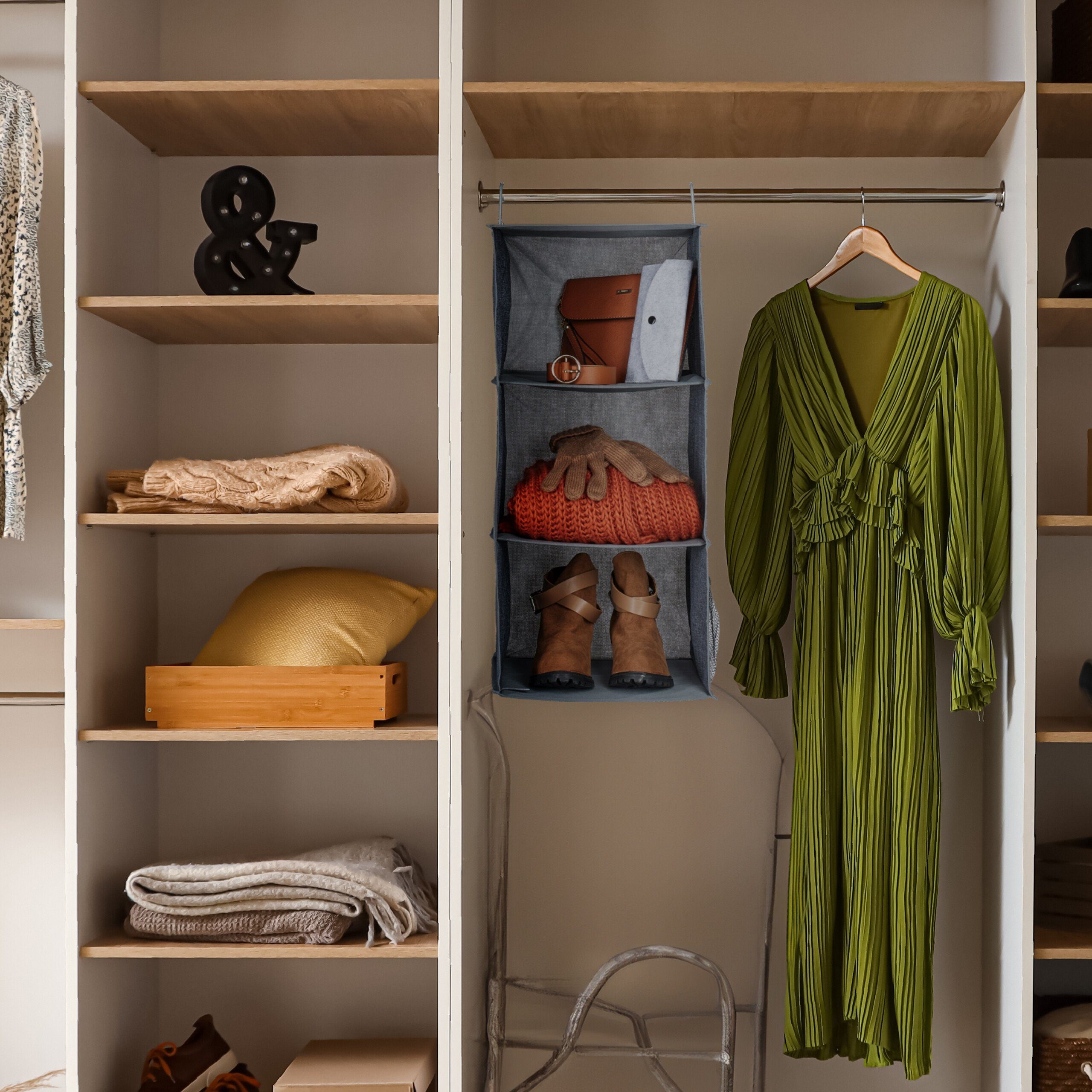 relaxdays Hängeaufbewahrung 2x Kleiderschrank Hängeregal 3 günstig online kaufen