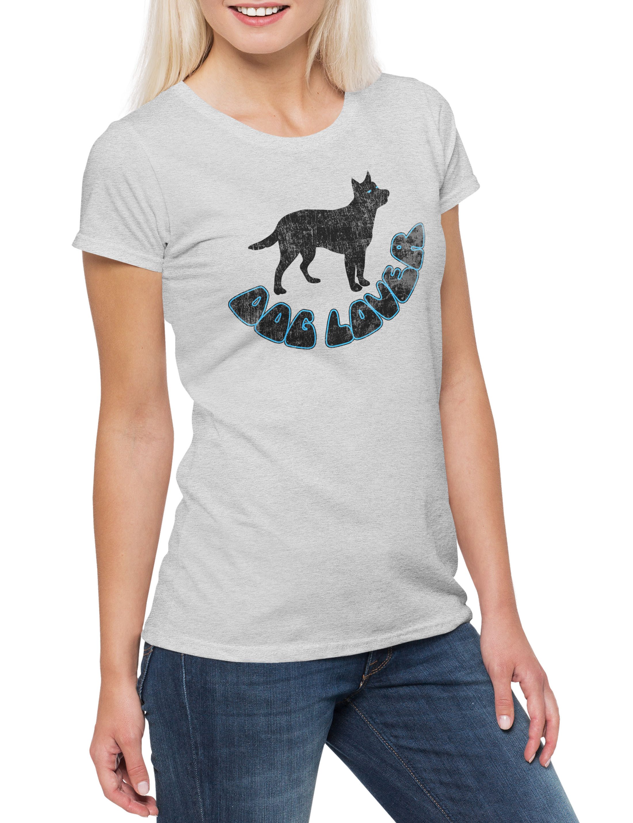 Print-Shirt Dog Lover Damen T-Shirt Hunde Liebhaber Hund Liebe Dogs Love Pet