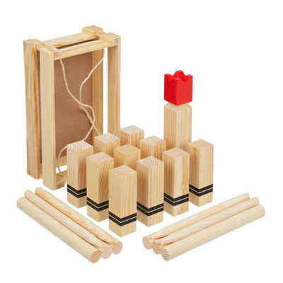 relaxdays Spielzeug-Gartenset Wikingerspiel Holz