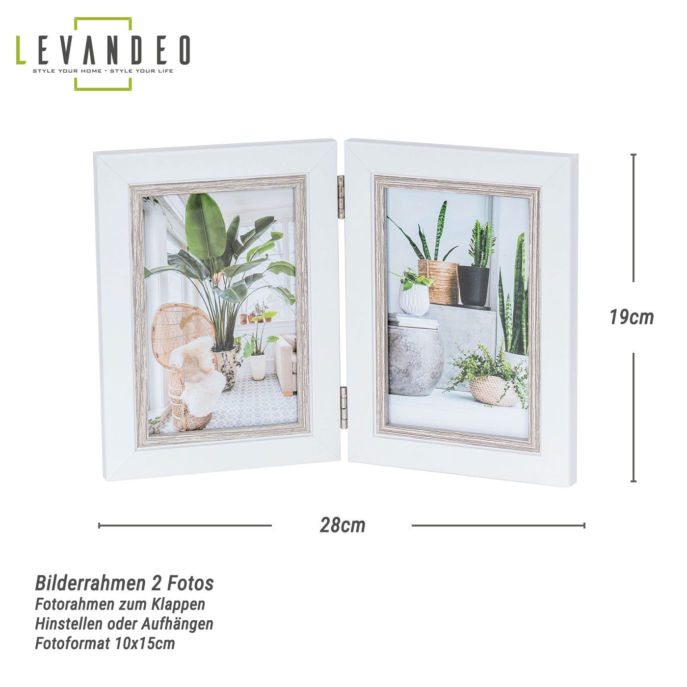 Levandeo® Bilderrahmen, Fotoaufsteller 2 Fotos 10x15 günstig online kaufen