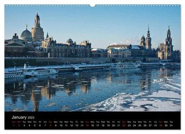 CALVENDO Wandkalender Dresden-Saxony-Germany-Europe / UK-Version (Premium-Calendar 2023 DIN A2 Landscape)
