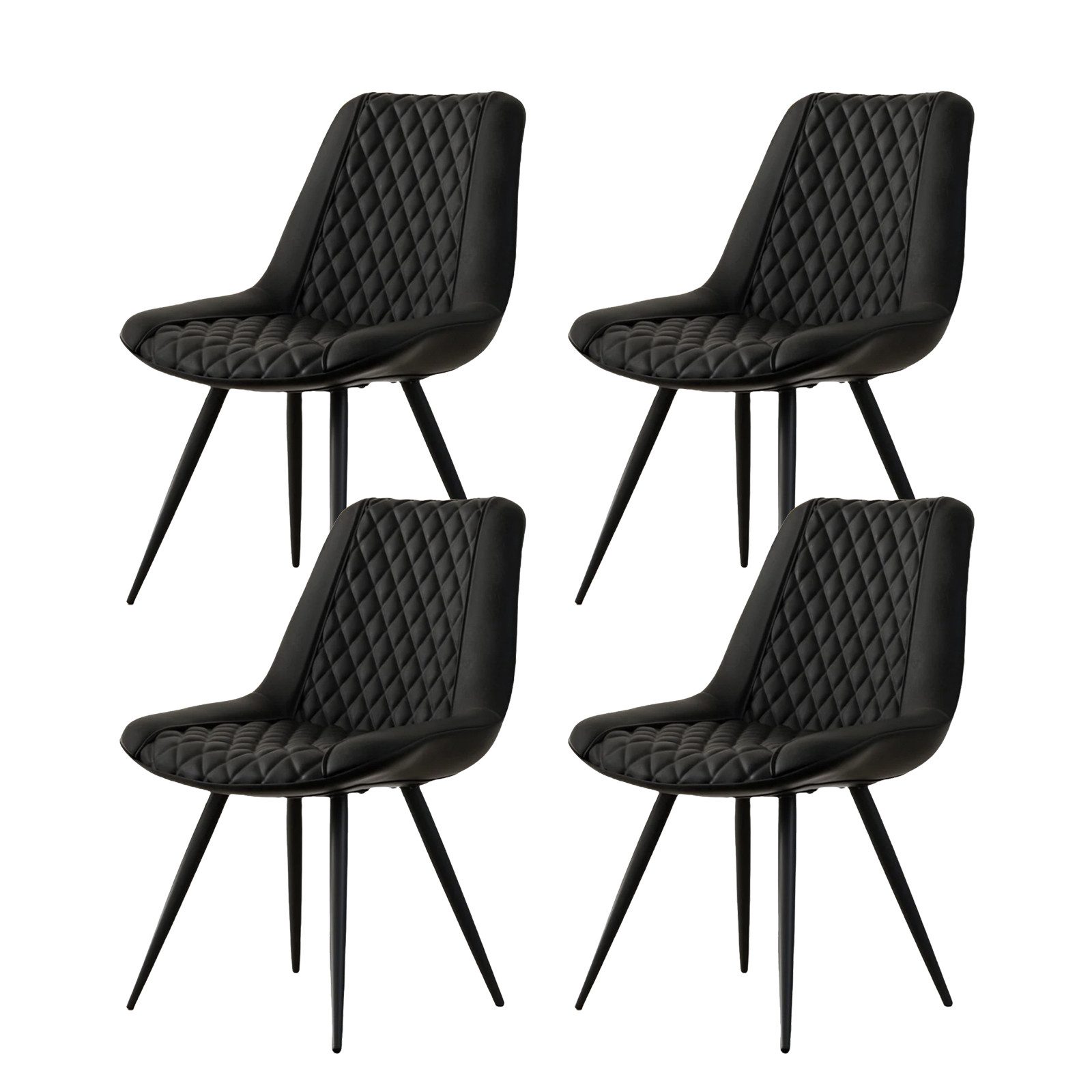 HTI-Living 4-Fußstuhl Stuhl Astrid Kunstleder Schwarz günstig online kaufen