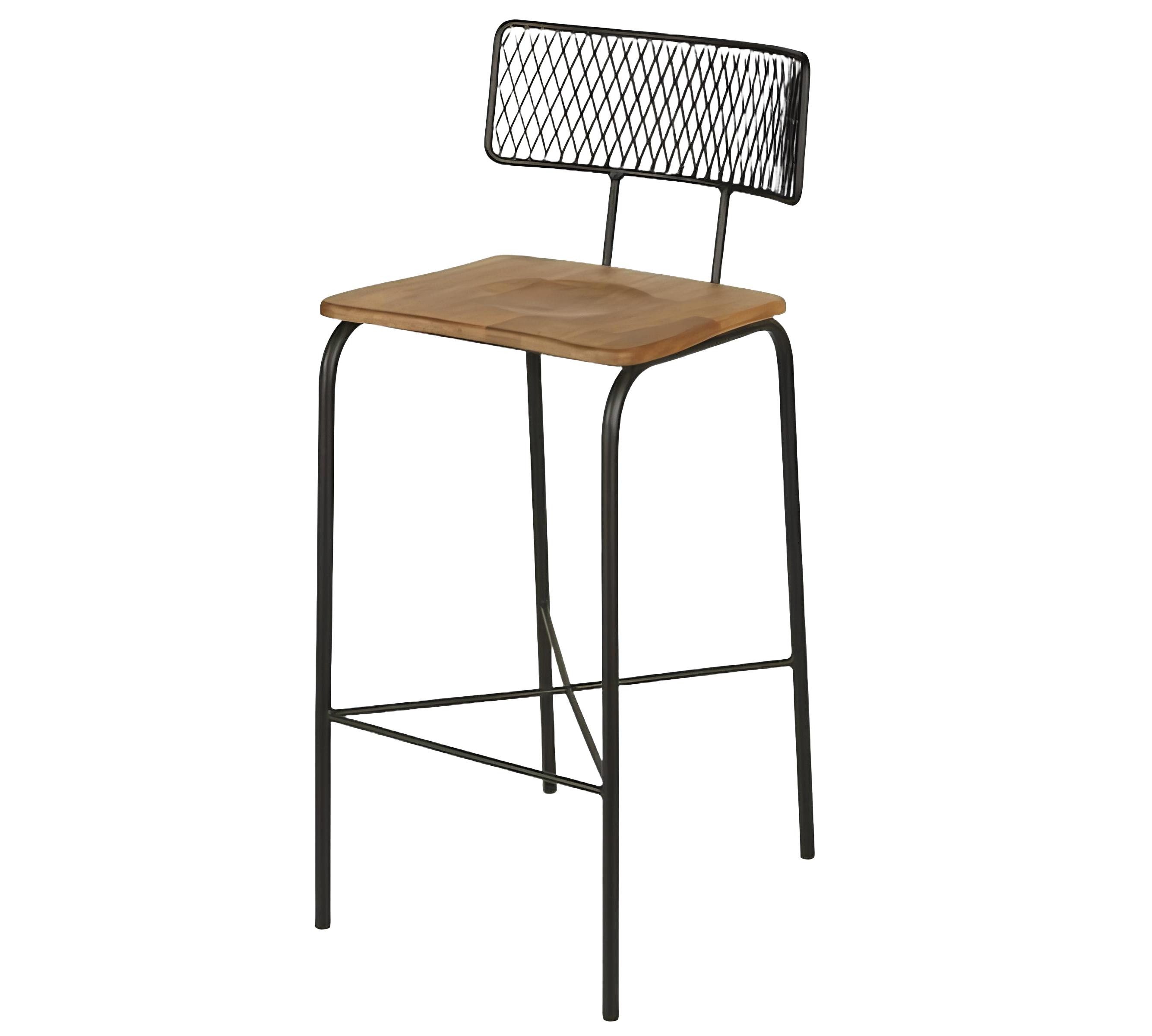 Barhocker Stuhl mit Lehne aus Metall für die Theke