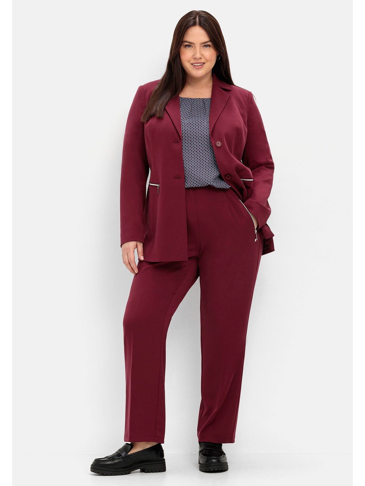 Sheego Stoffhose Große Größen mit Bügelfalten und Schlupfbund