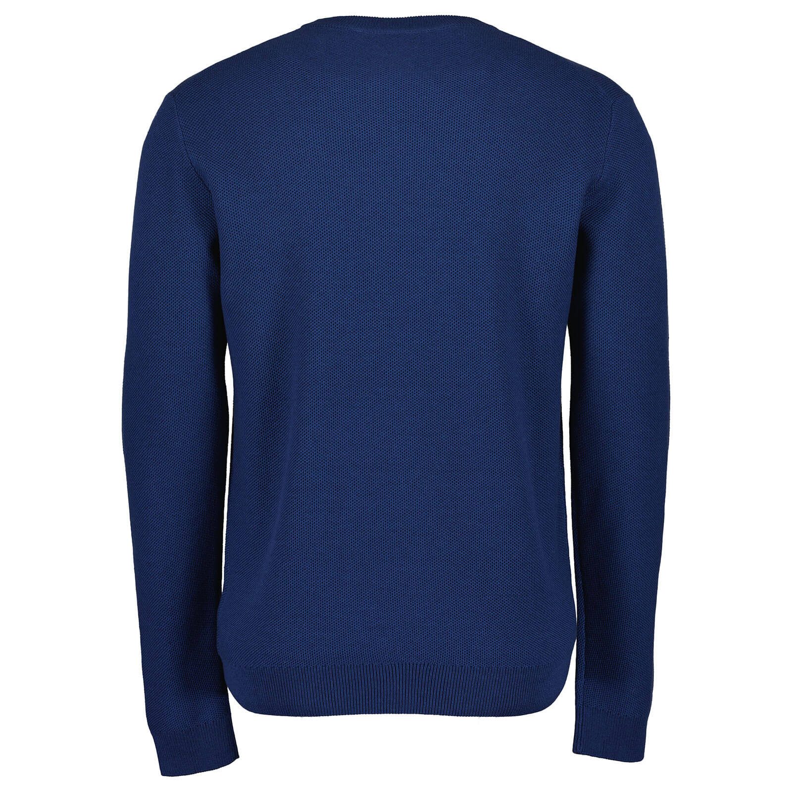 Blue Seven Rundhalspullover 327061 Herren Pullover Uni mit Rundhalsausschnitt - Sweatshirt Strickpullover