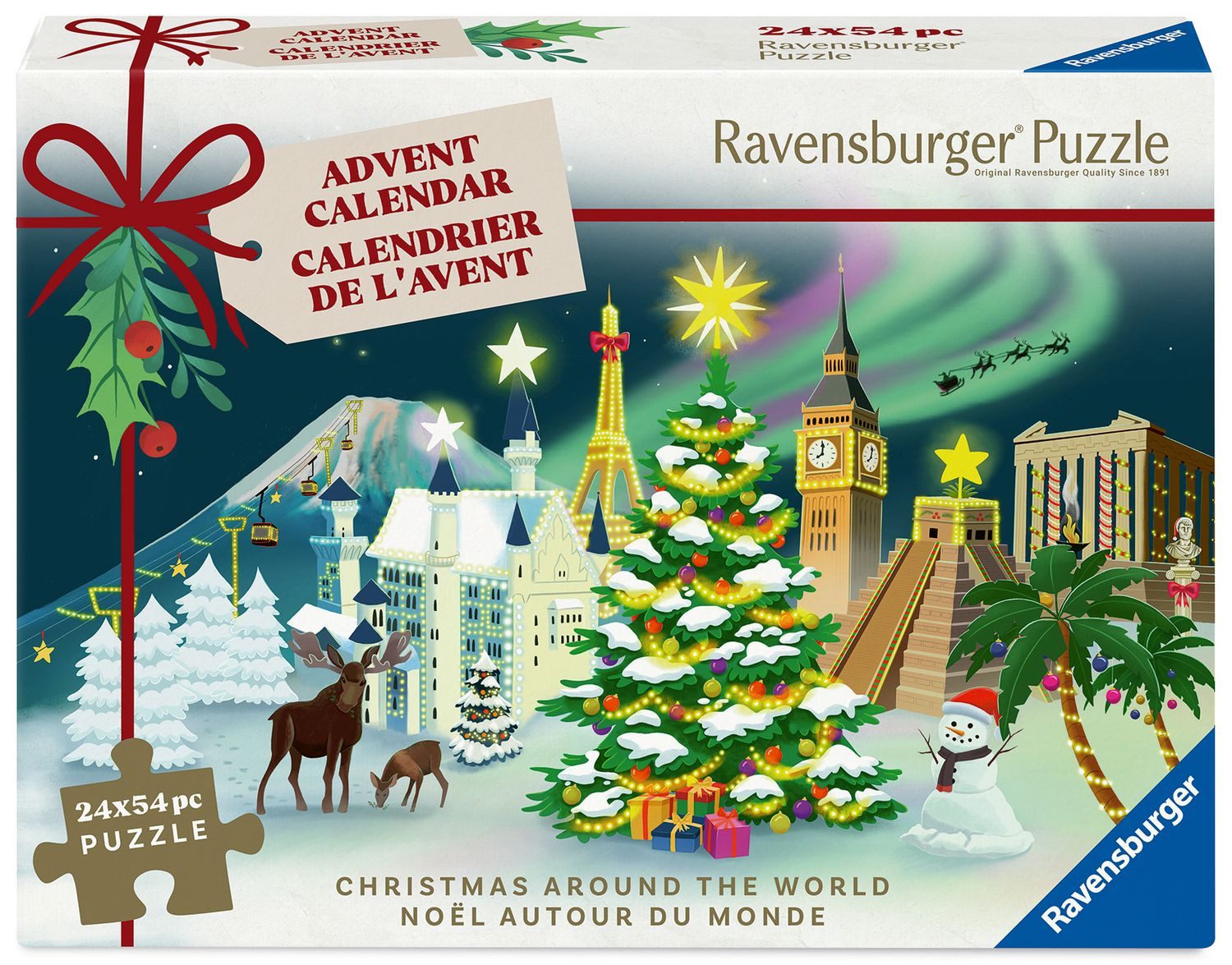 Ravensburger Verlag GmbH Puzzle Puzzle-Adventskalender 24x 56 Teile - Christmas around the World, Puzzleteile