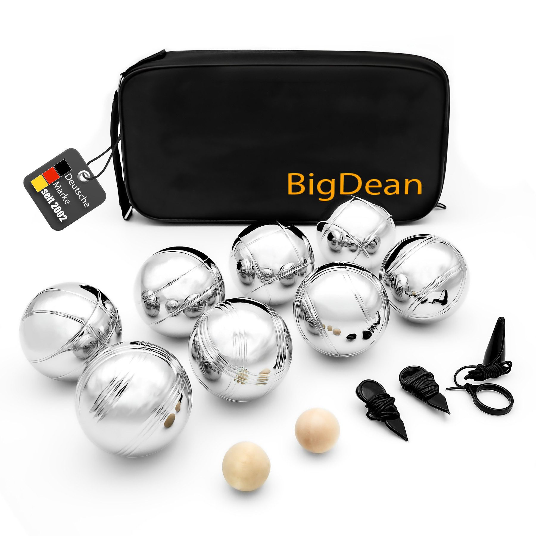 BigDean Spielball Boule Set mit 8 Boule Kugeln aus hochwertigem Edelstahl (1-St)