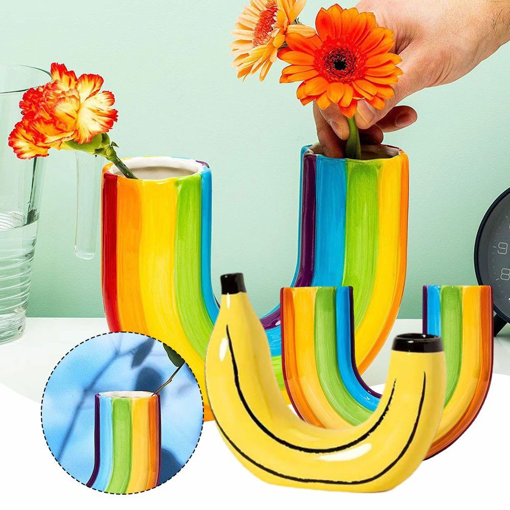 Bananenförmige Stilvolle, Tischvase Blusmart Kreativität, Zarte Vase, rainbow