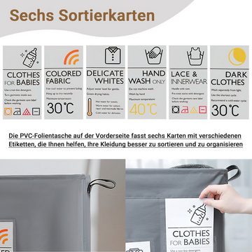 Elegear Wäschekorb Wäschesammler mit Rollen (1 St), 76L Aufbewahrungskorb, Wäschesäcke faltbar waschbar