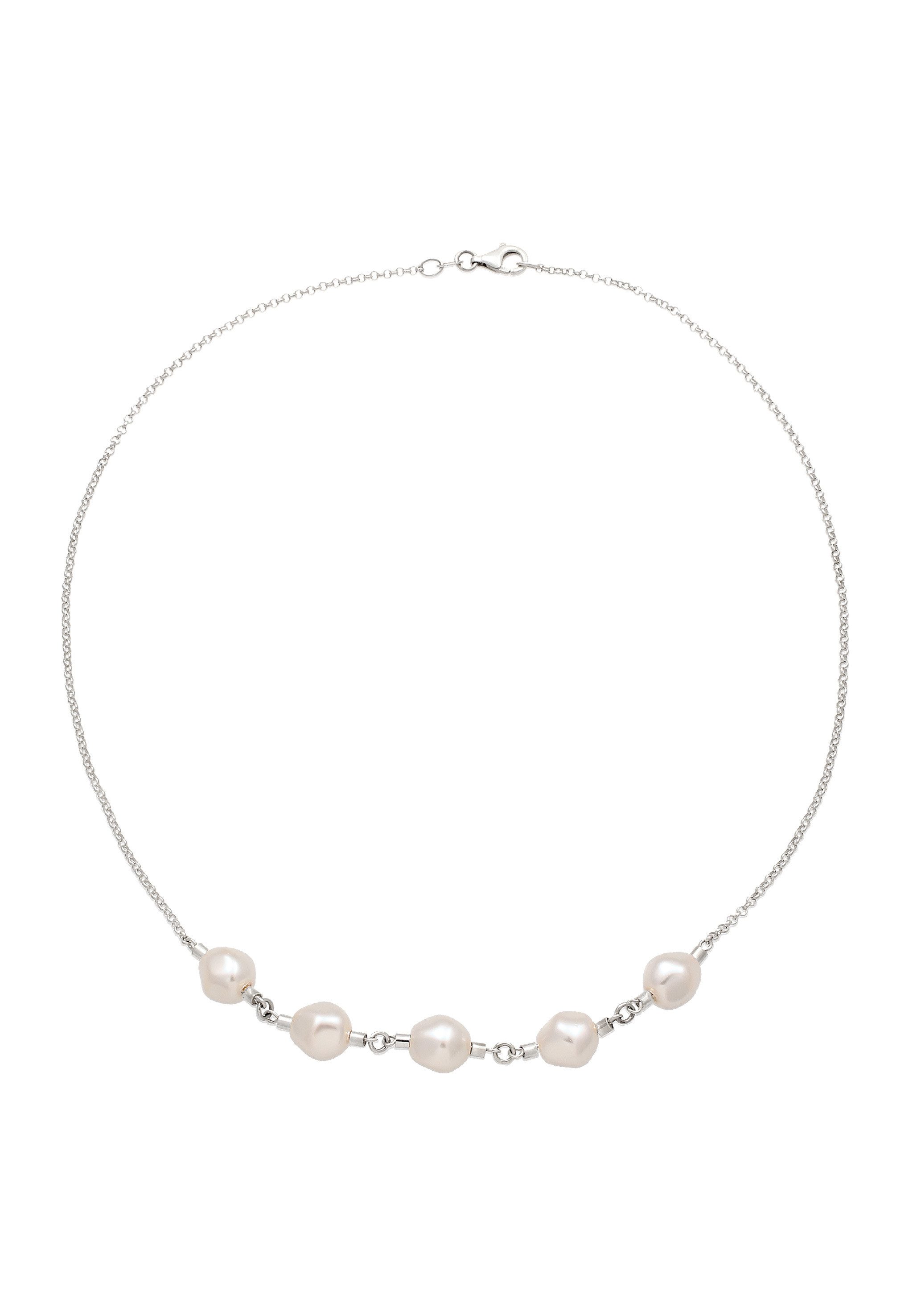 Elli Perlenkette mit Perlen von Swarovski® Weiß 925 Sterling Silber