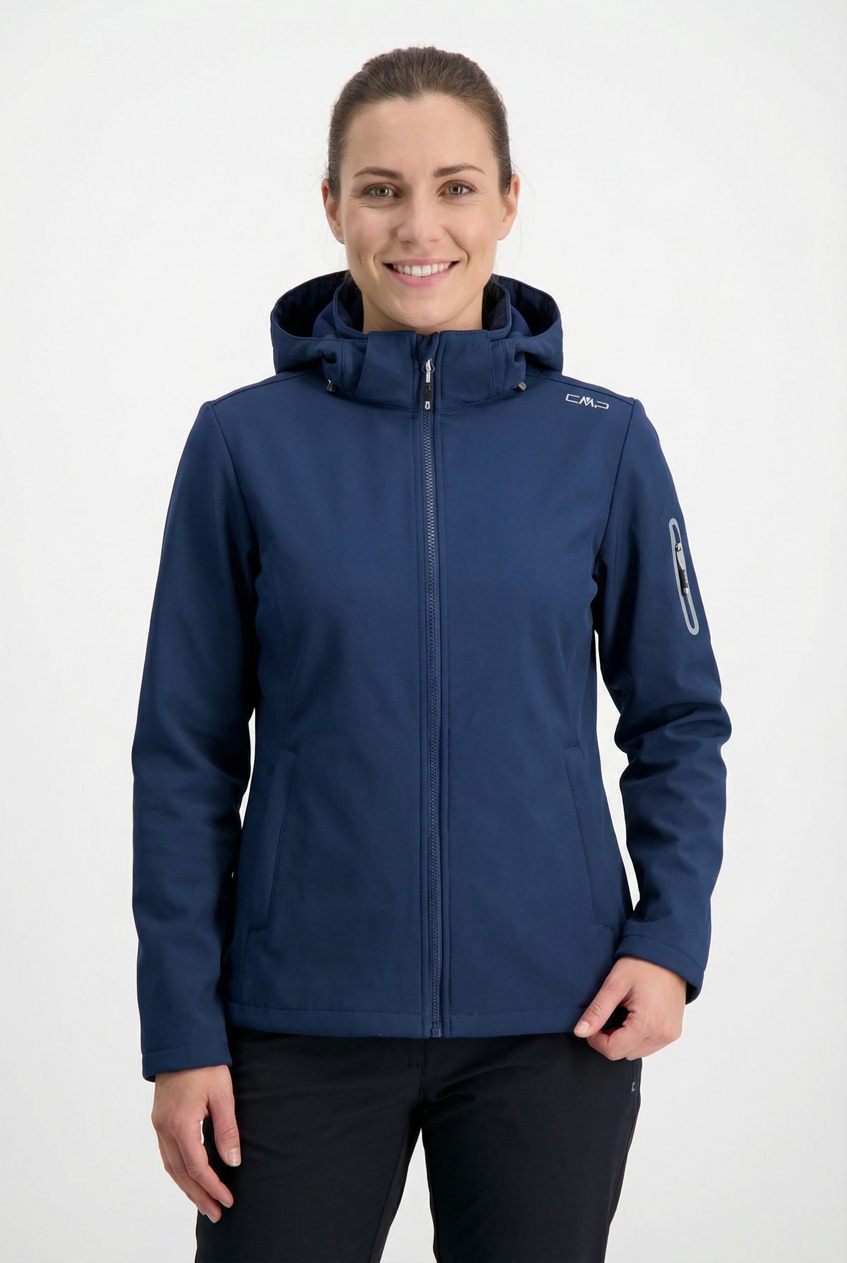 CMP Softshelljacke WOMAN JACKET ZIP HOOD sportlicher Stil, wärmend, wind- und wasserabweisend, Übergangsjacke