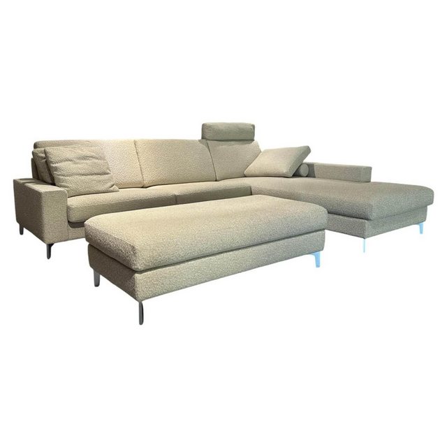 Erpo Ecksofa Ecksofa 05550003 XC Stoff 19 Serra 2041 02 Beige Grau Metallfu günstig online kaufen