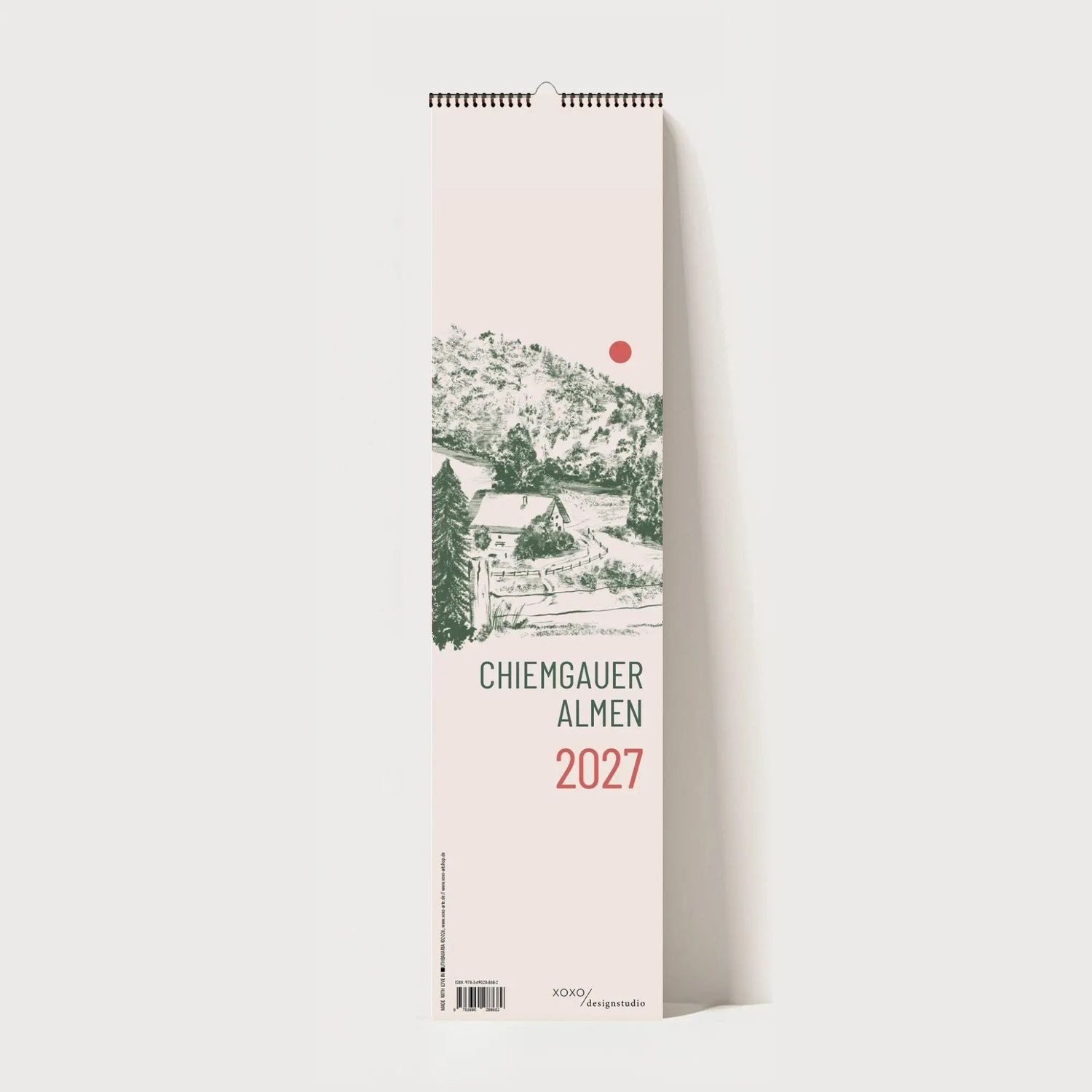 Nova Wandkalender Küchenkalender 2027 - Chiemgauer Almen, Handgezeichneter...