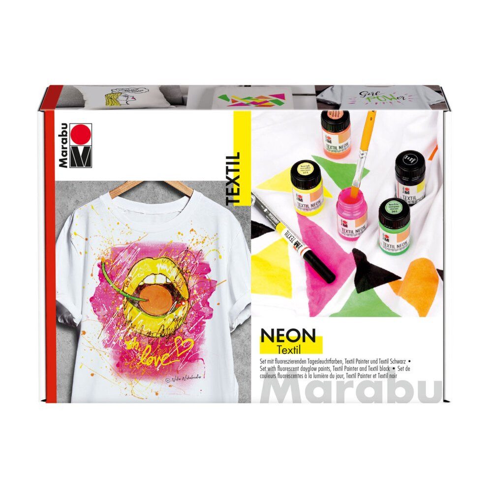 Marabu Textilmarker Marabu Textil Neon Set 4x15ml
