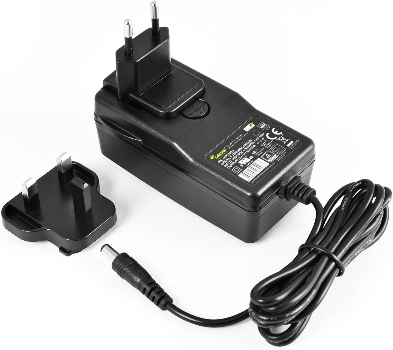 Leicke ULL medizinisches Netzteil 12 V 3A 36 W TÜV/Medizinisch Zertifiziert Netzteil (Ideales Ersatz-Netzteil für MPP30 und für medizinische Geräte)